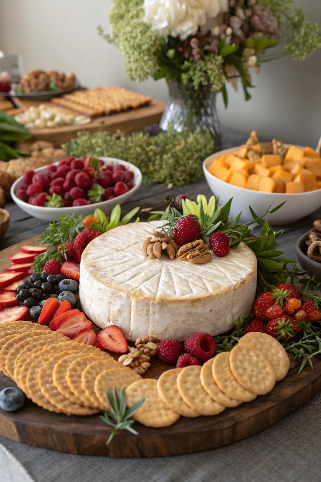 An impressive artisan cheese circle that steals the show.