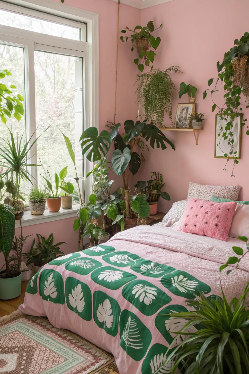 The vibrancy and tranquility that lush greenery adds to your bedroom.