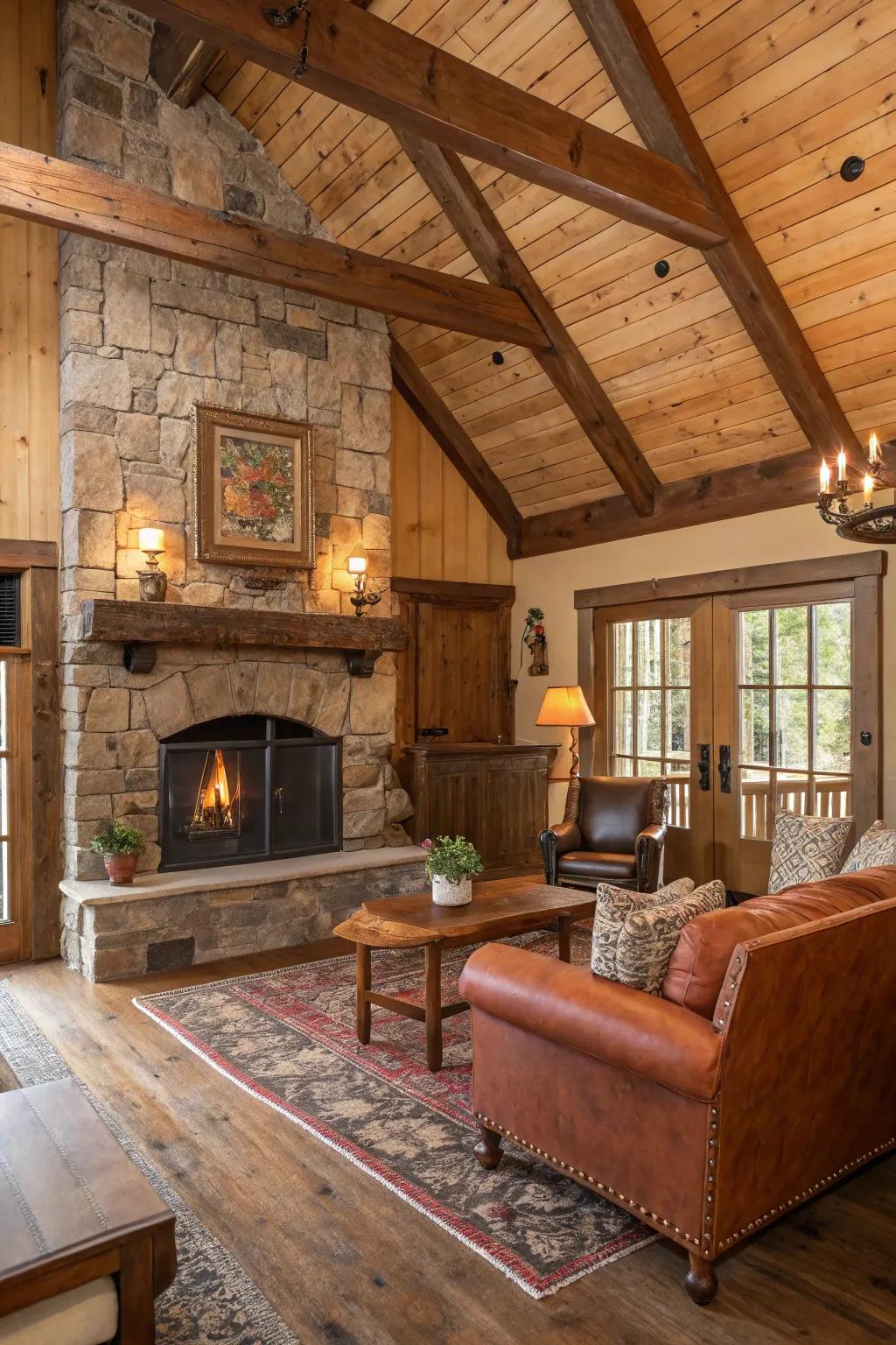 A rustic guest house offering a cozy retreat with natural materials.