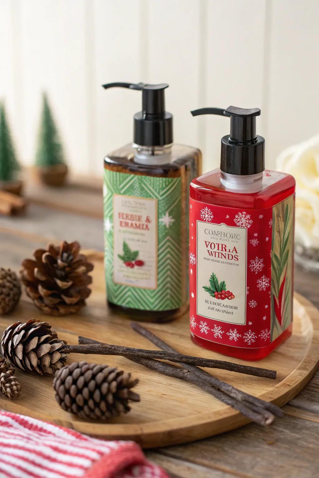 A delightful pairing of holiday-scented hand cleansers