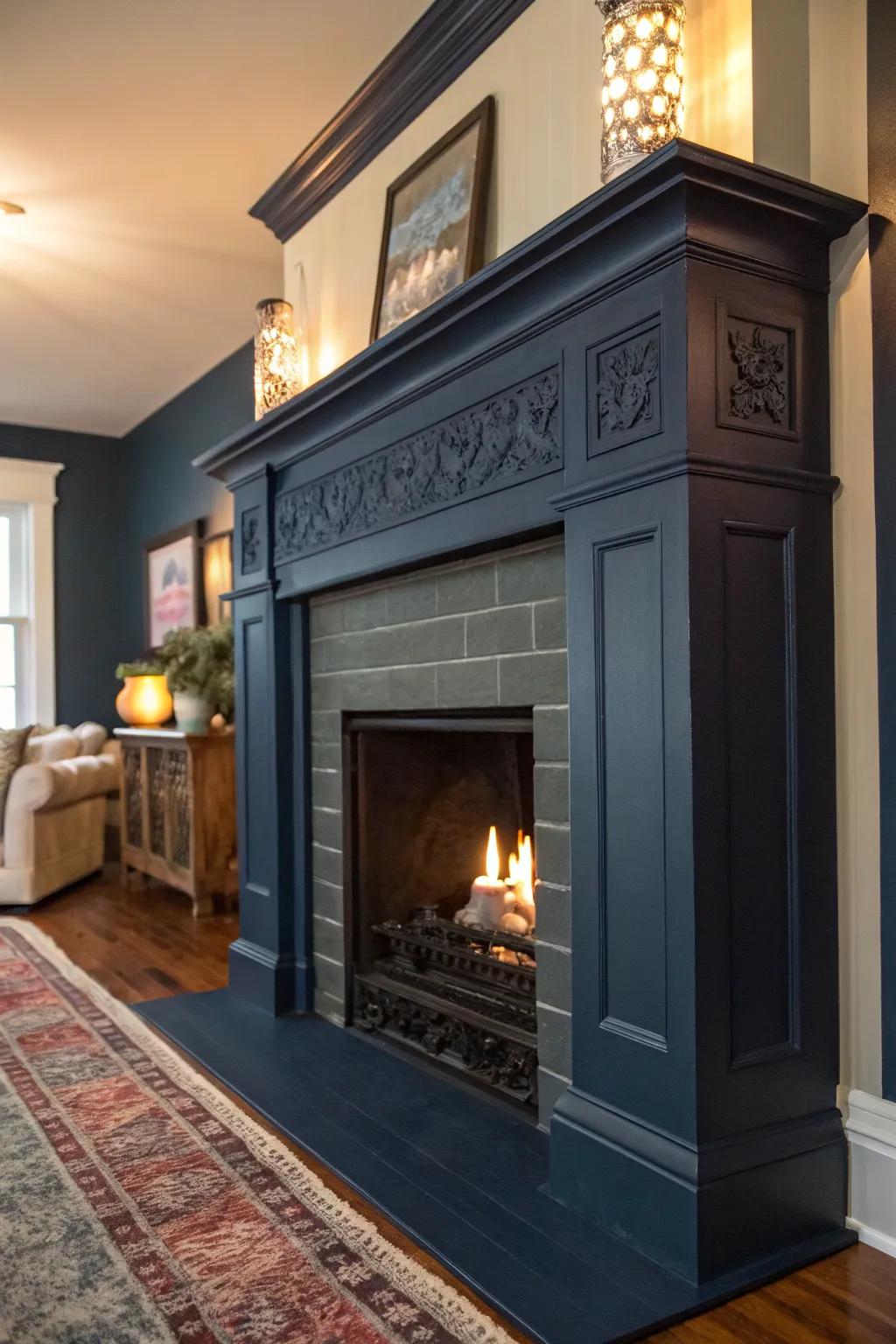 Dramatic pigment colors can transform your fireplace into a statement piece.