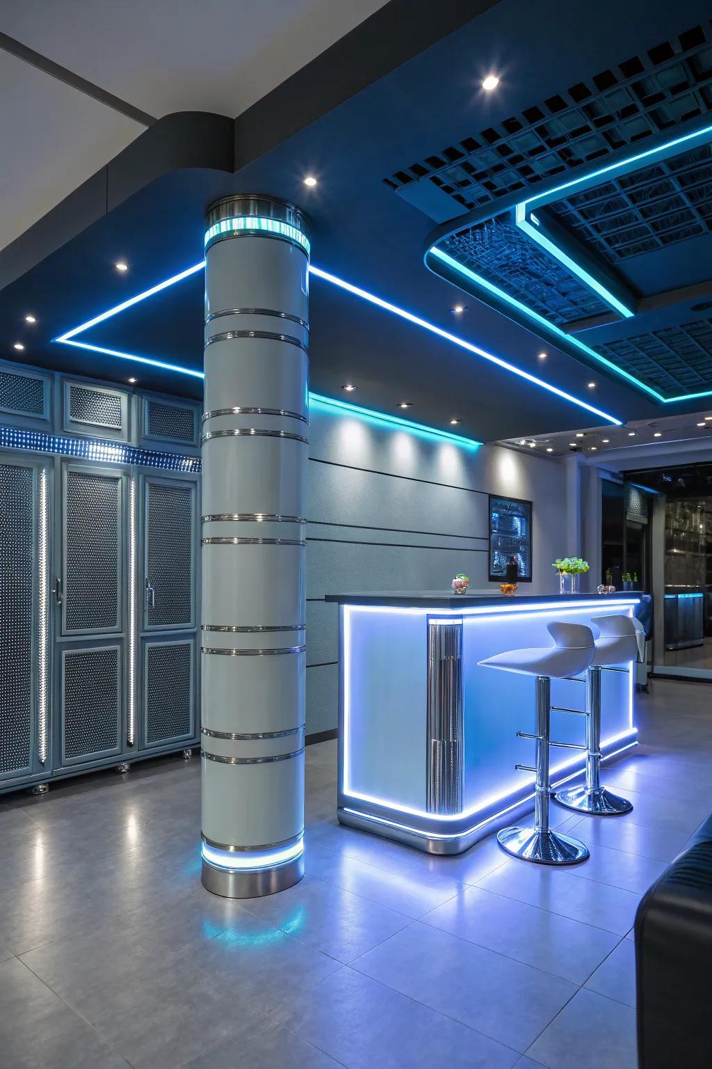 Embrace the future through a streamlined and modern holiday theme.