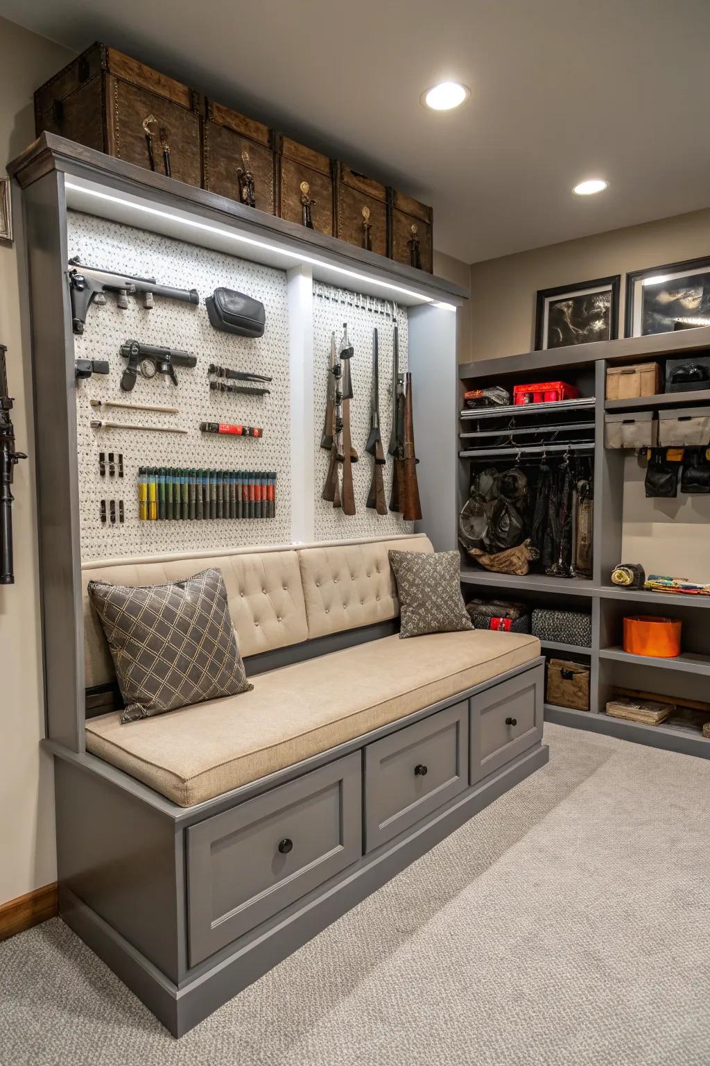 Effectiveness is improved and space is saved by furniture with multiple uses.