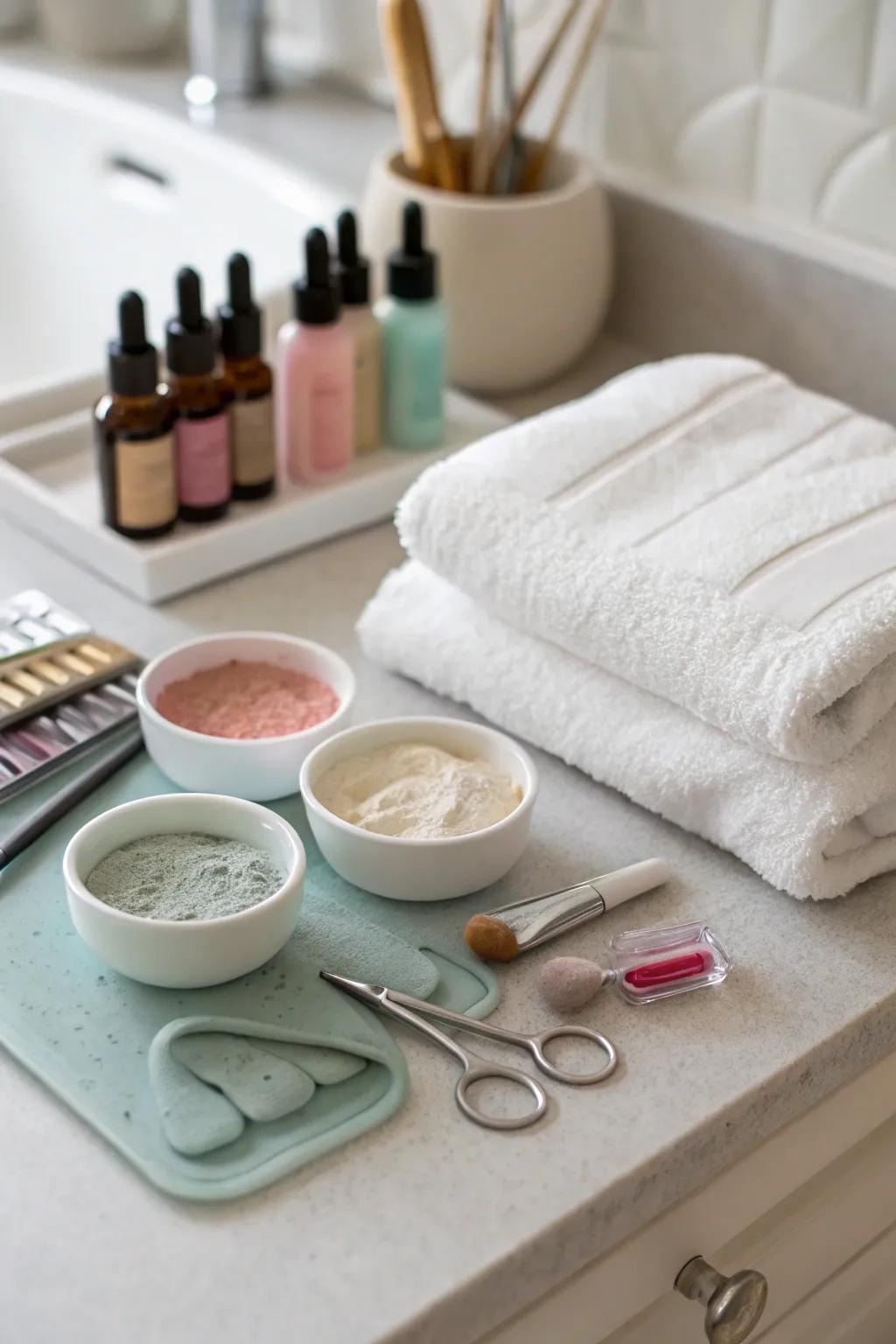 A tranquil pampering day setup for a note of domestic luxury.