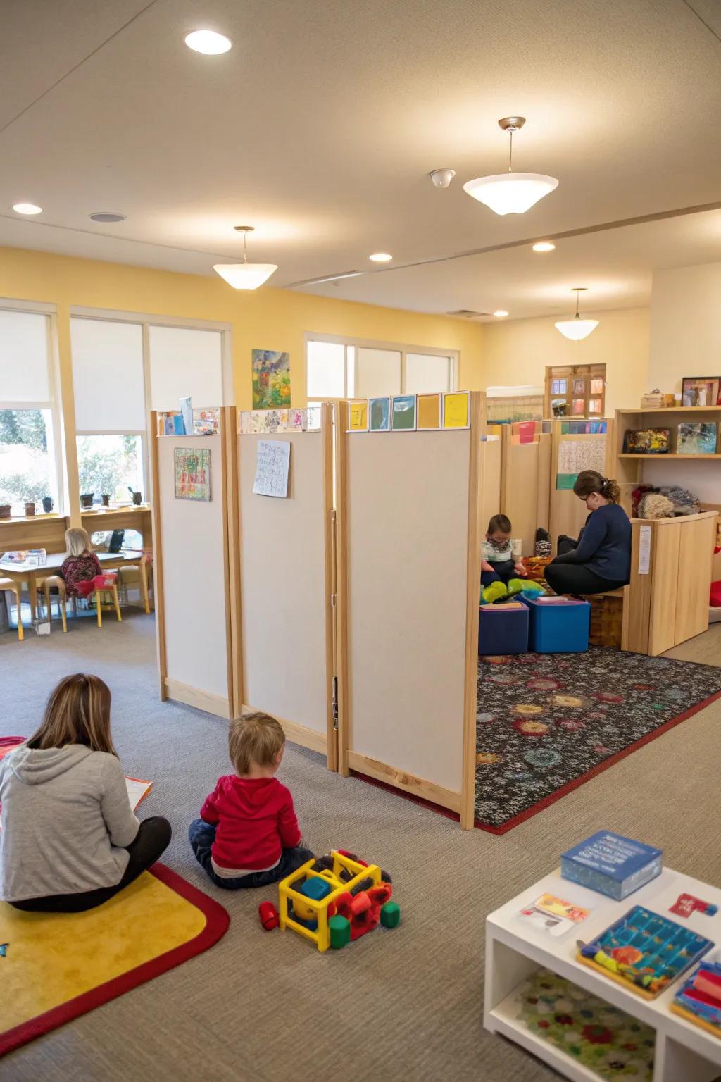 Adaptable dividers planned to accommodate varied areas.