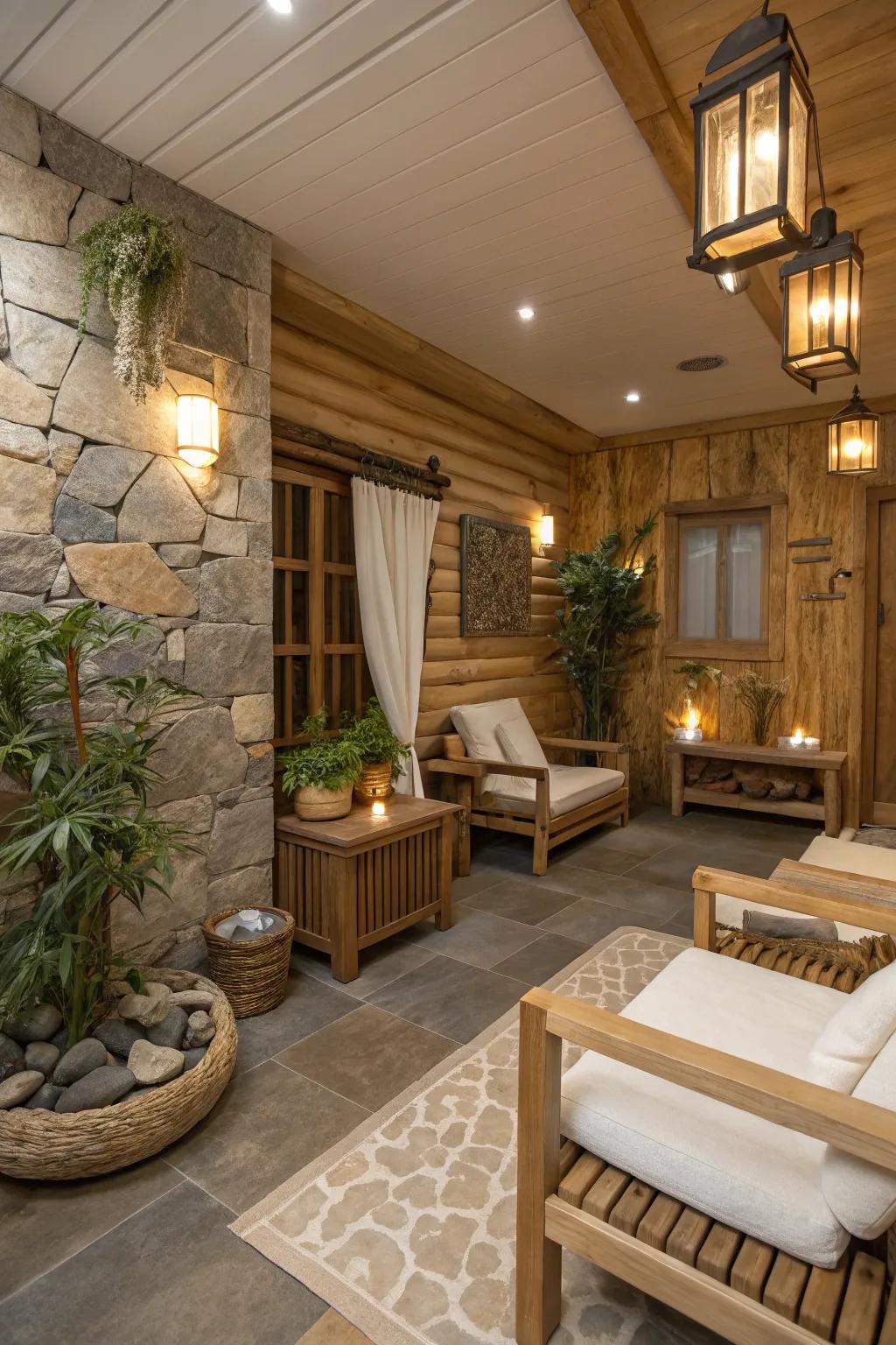 Natural textures add warmth to your salon.