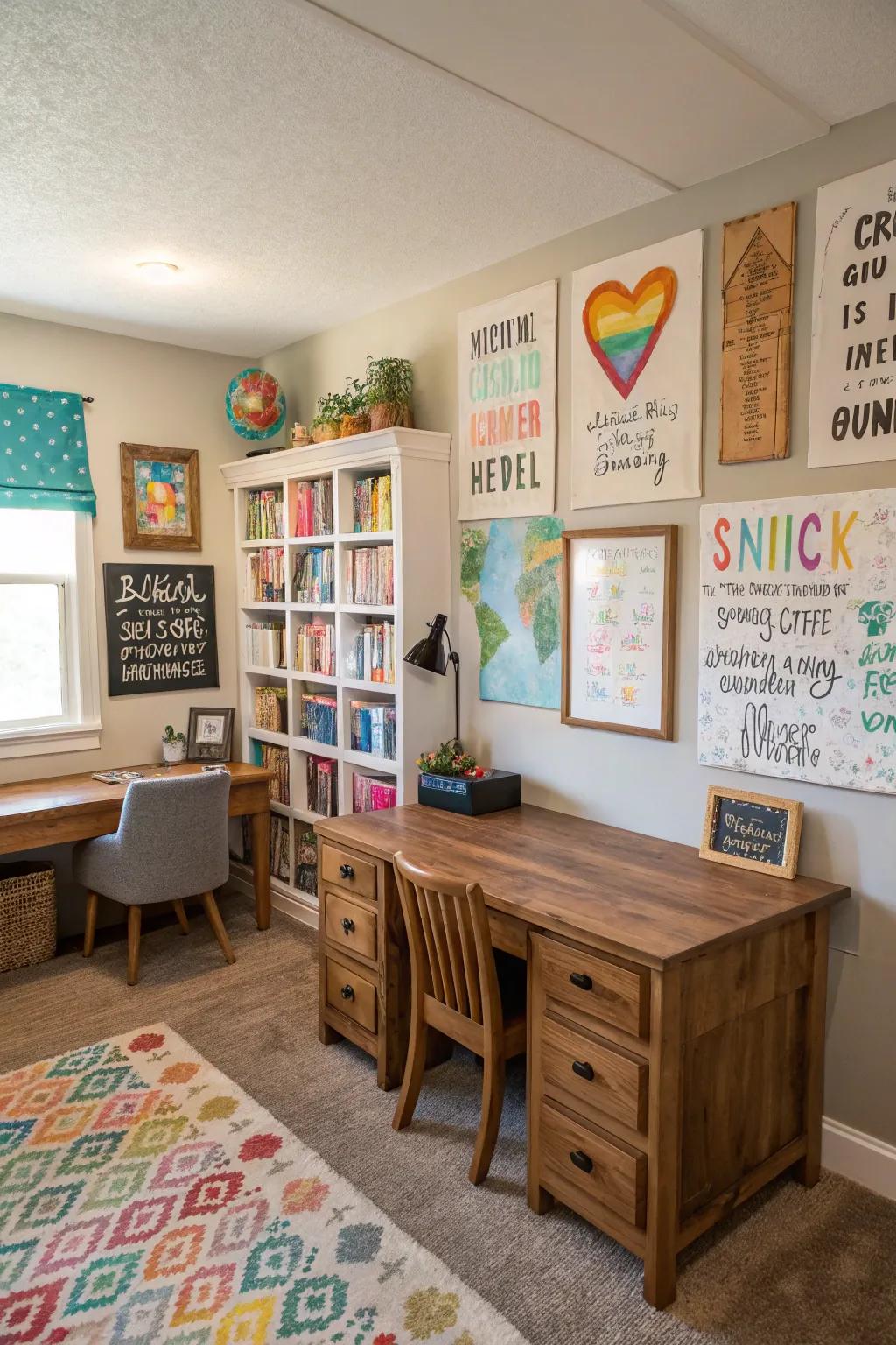 The learning atmosphere is energized and made more optimistic by the use of inspiring décor.