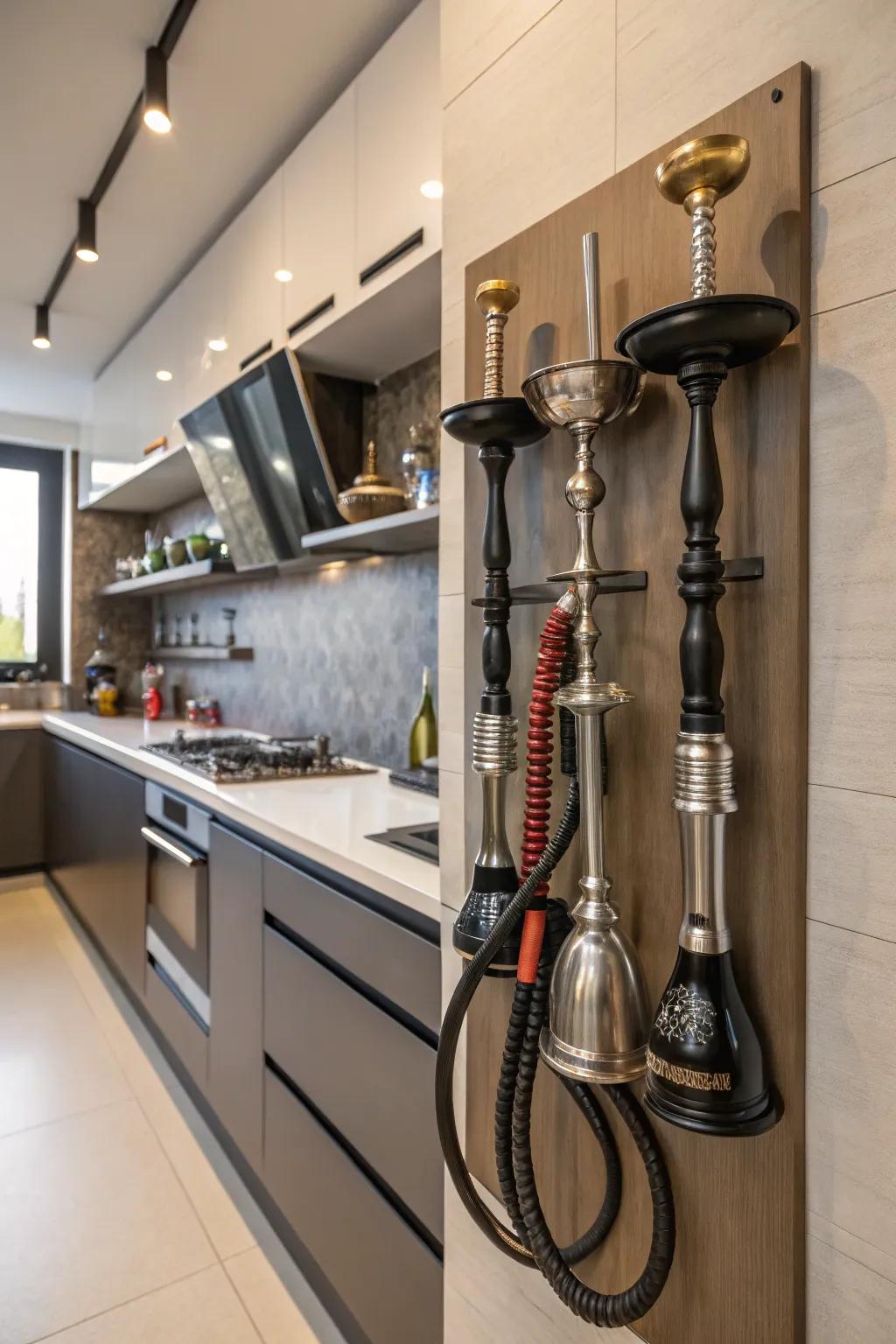 Magnetic strips make sure your tools are organized in a useful fashion.