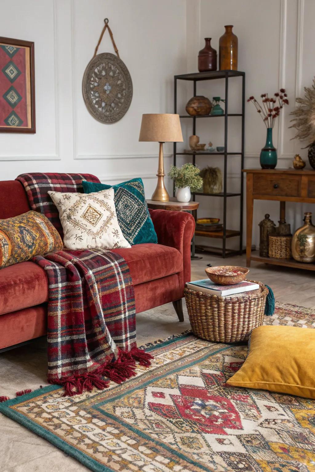 Harmonize designs and textures for a visually full atmosphere.