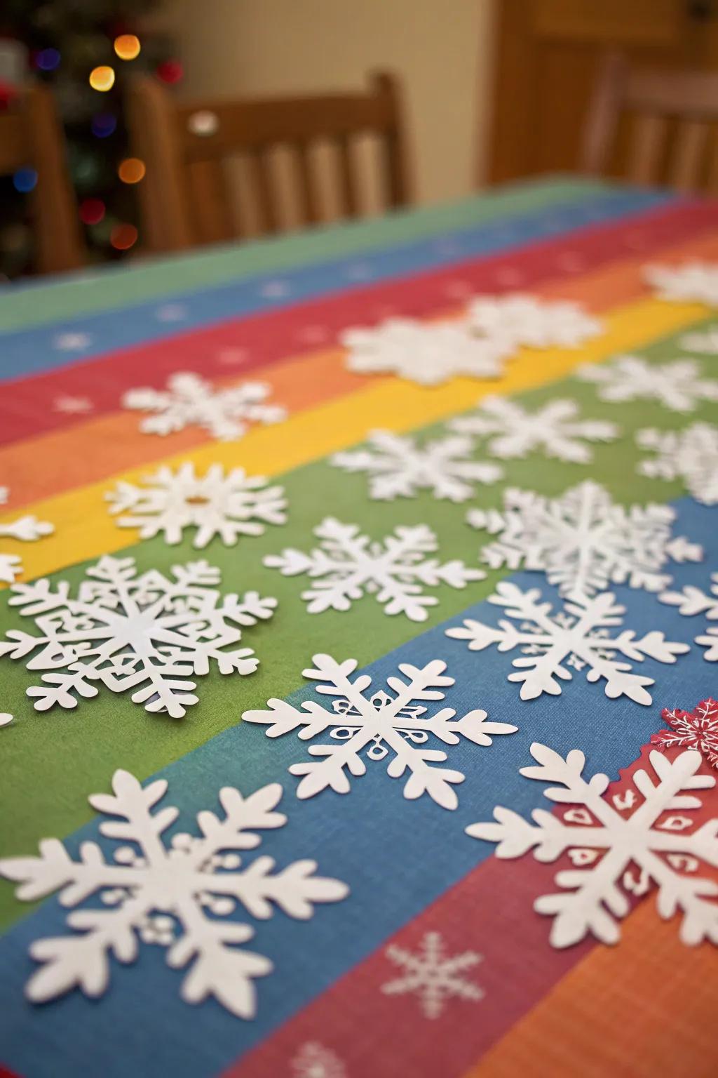 Asymmetrical designs impart a quirky allure to snowflake artistry.