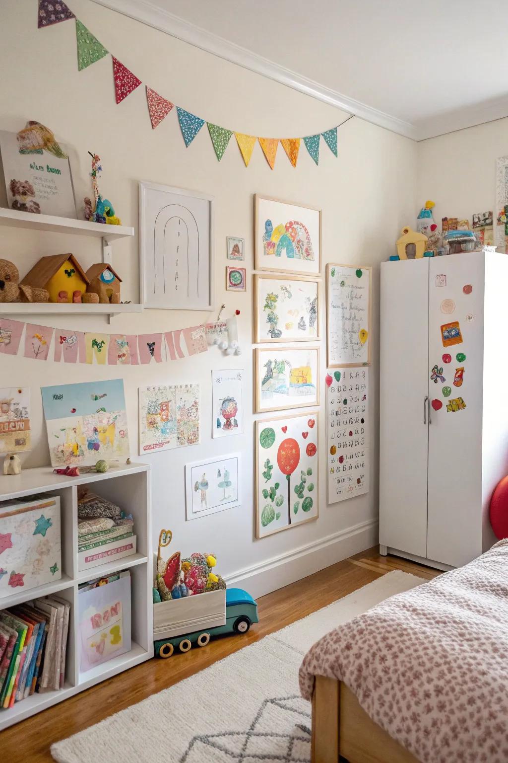 Magnetic walls are fun and help show artwork.