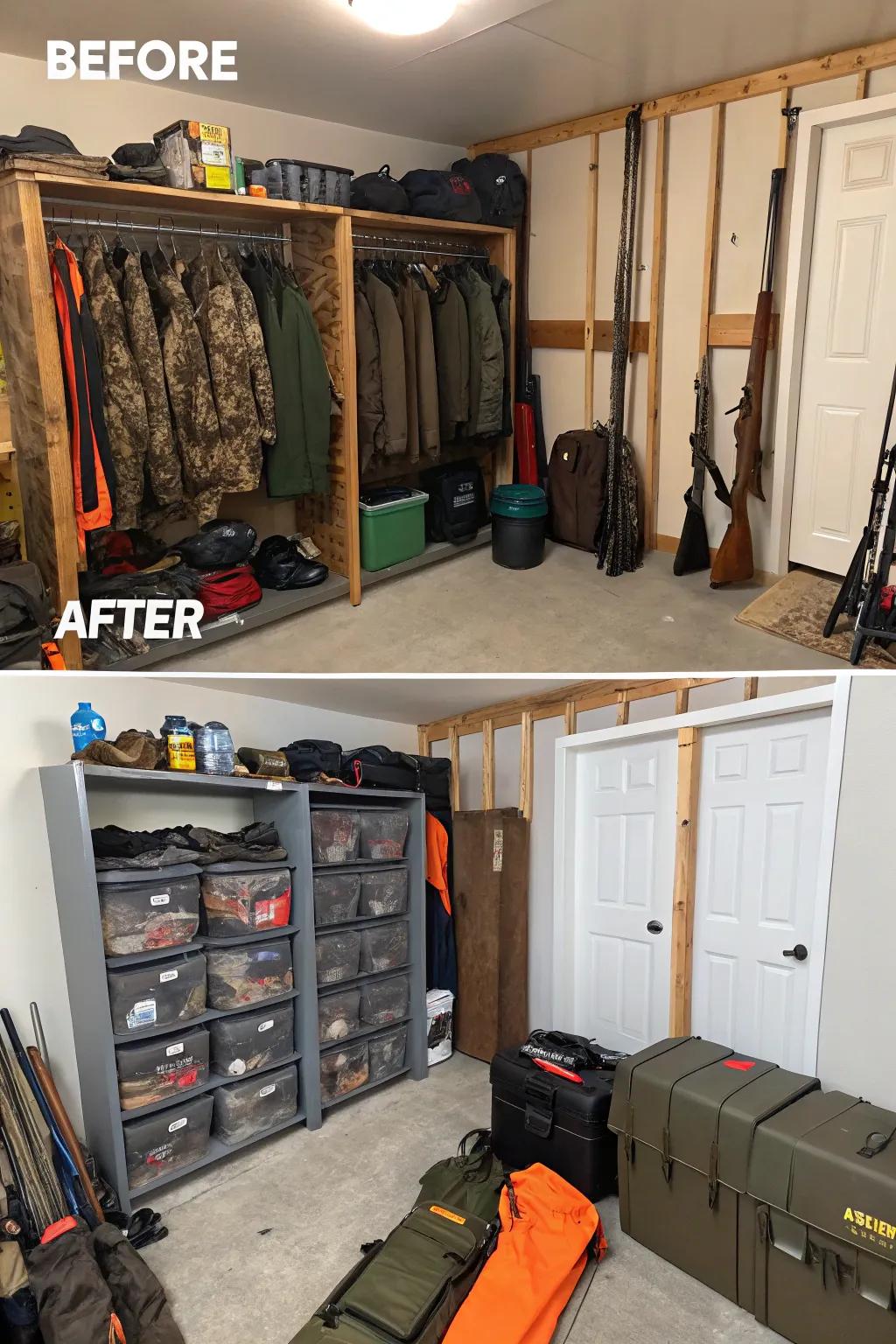 See the transformation from a cluttered space to a well-organized area.