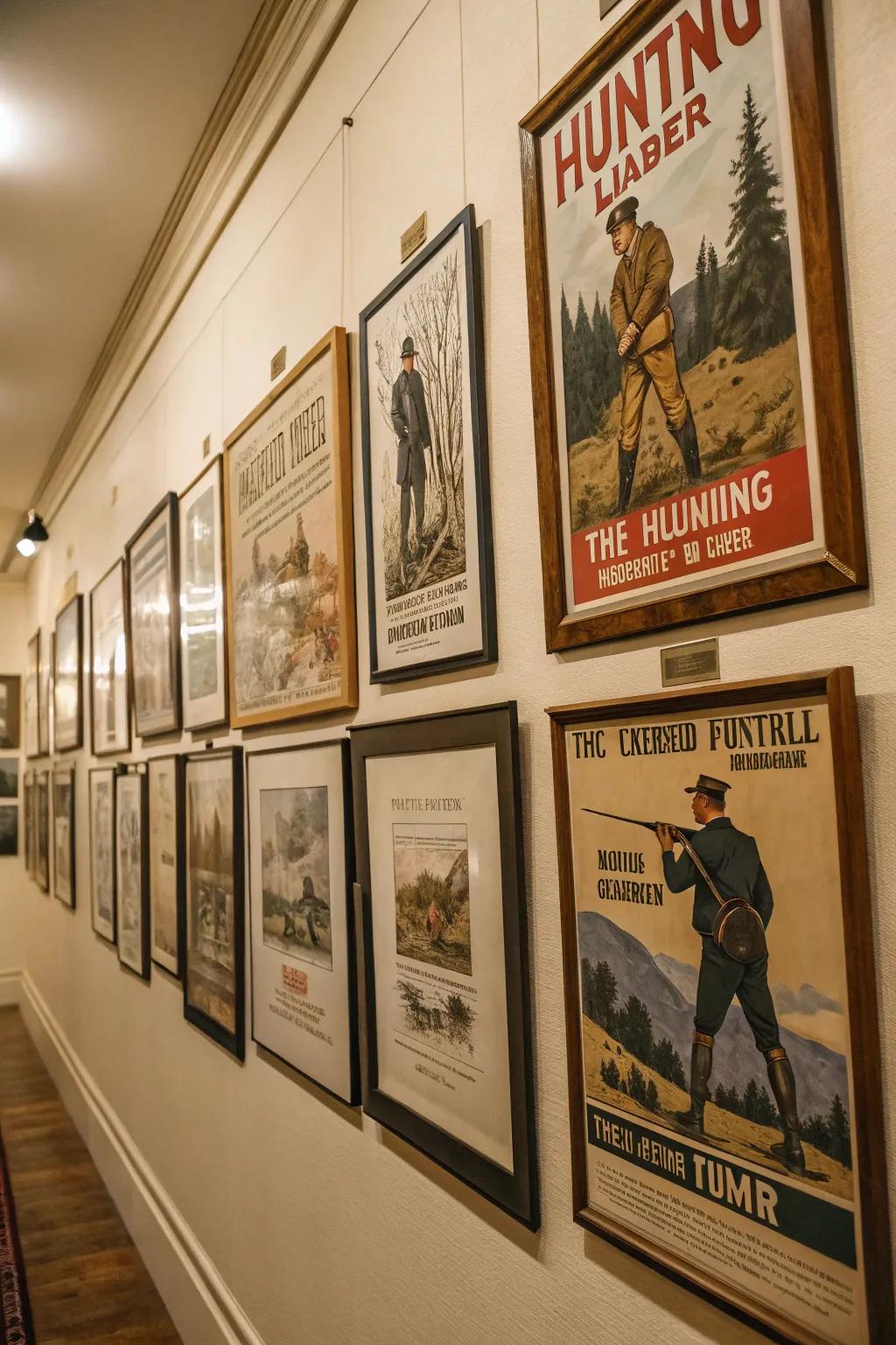 Vintage appeal with vintage hunting poster art.
