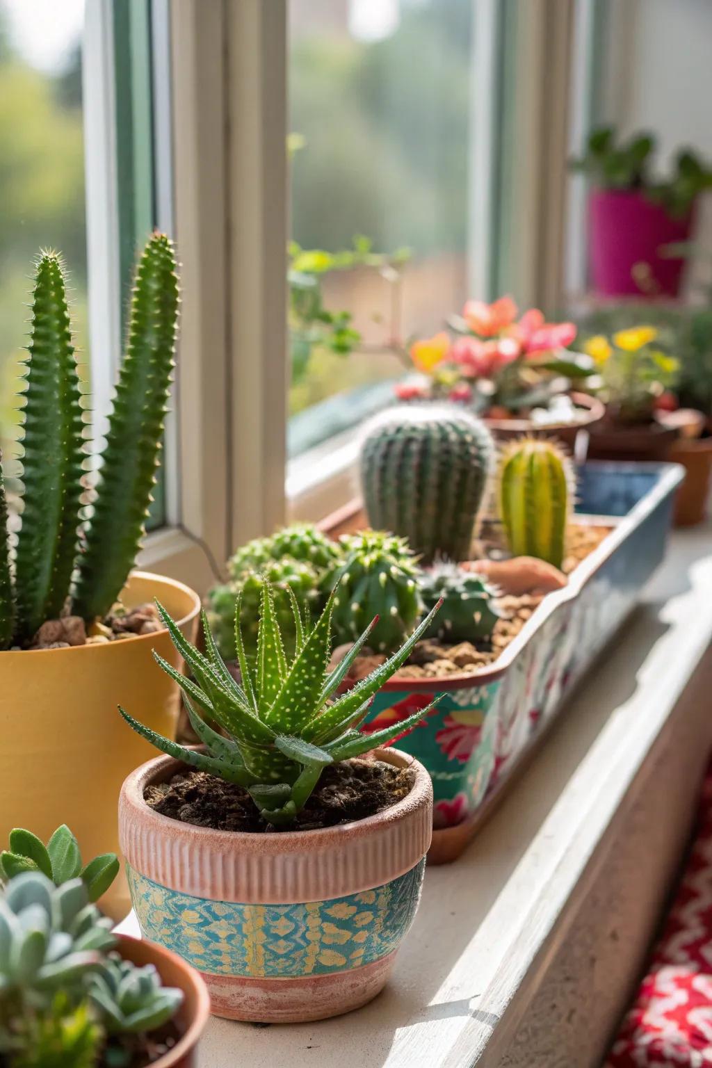 A windowsill garden brightens every room with simplicity.