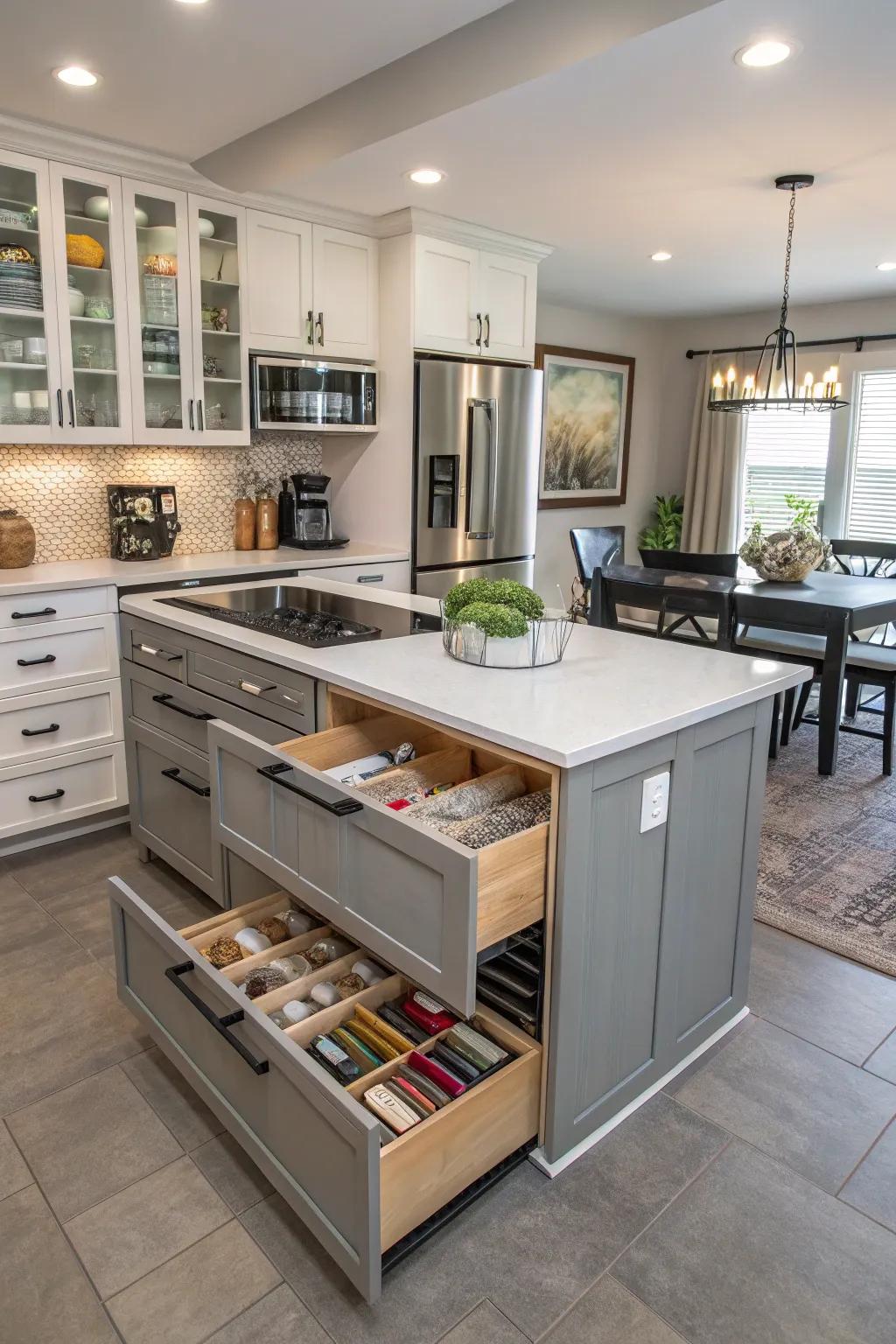 A U-shaped peninsula, providing maximum functionality.