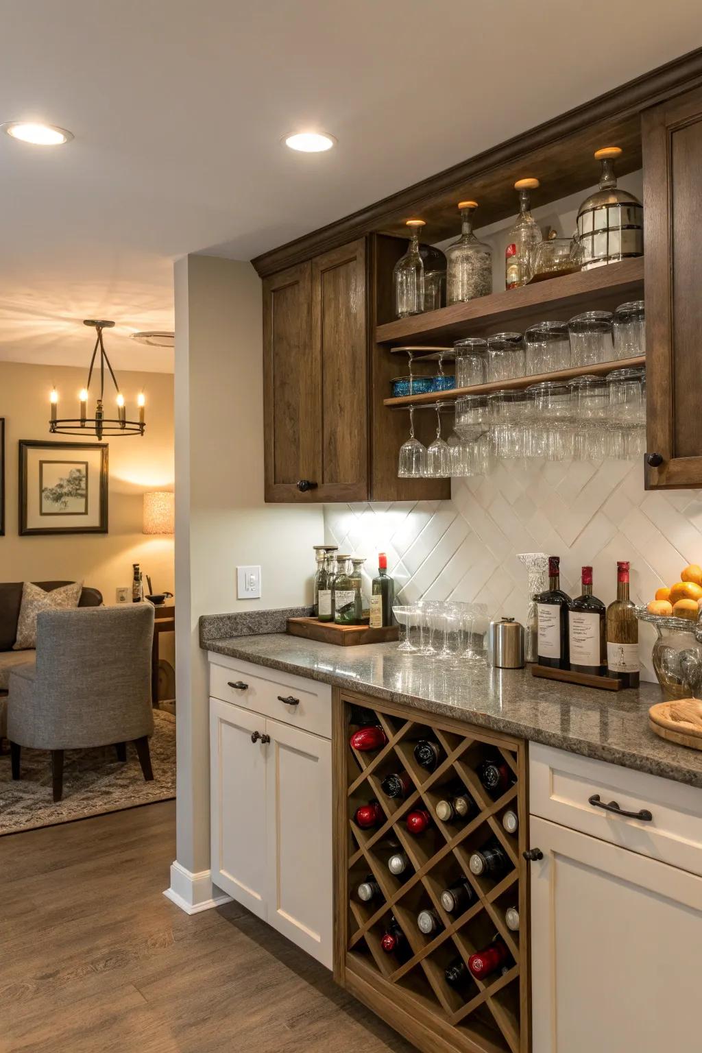 A beverage spot adds a fun and functional element to your kitchen.