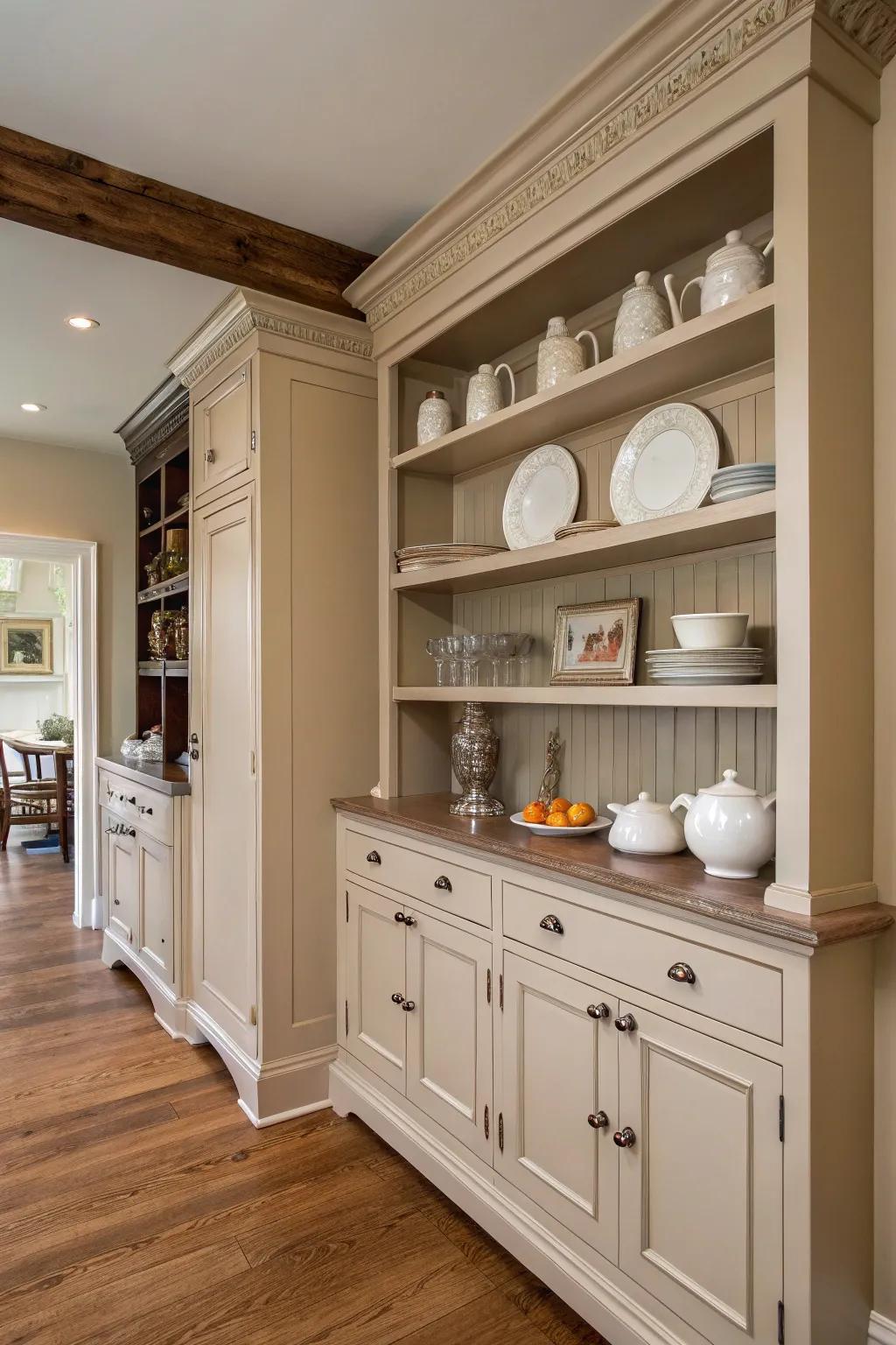 Traditional shelves with a sophisticated and timeless appeal.