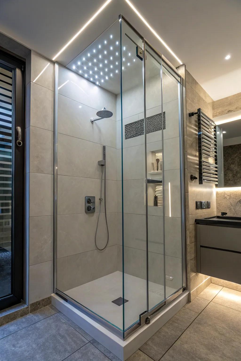 Diode illumination enriches the ambiance and highlights features.