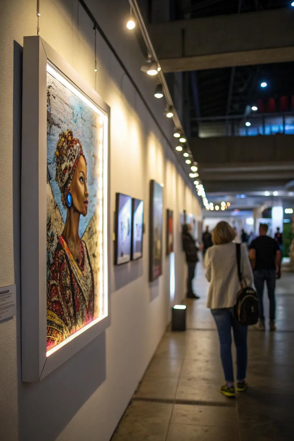 Render your art prominent via creative LED backlighting.