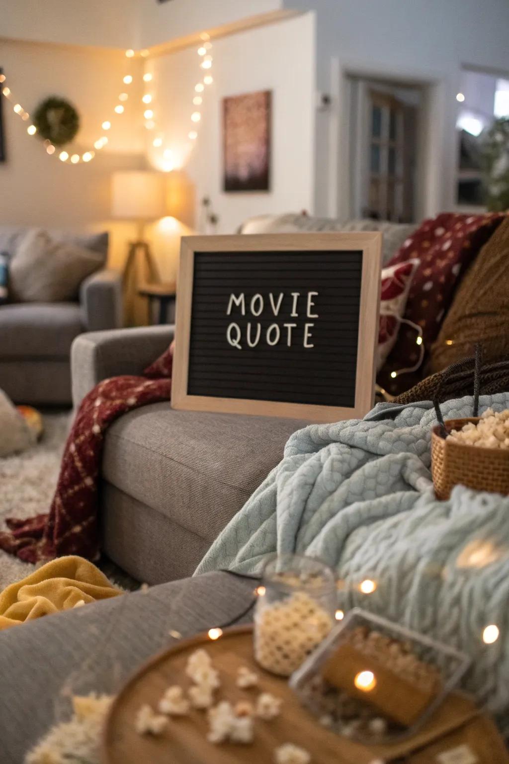 Create a cinema-like atmosphere with movie quotes on your message board.