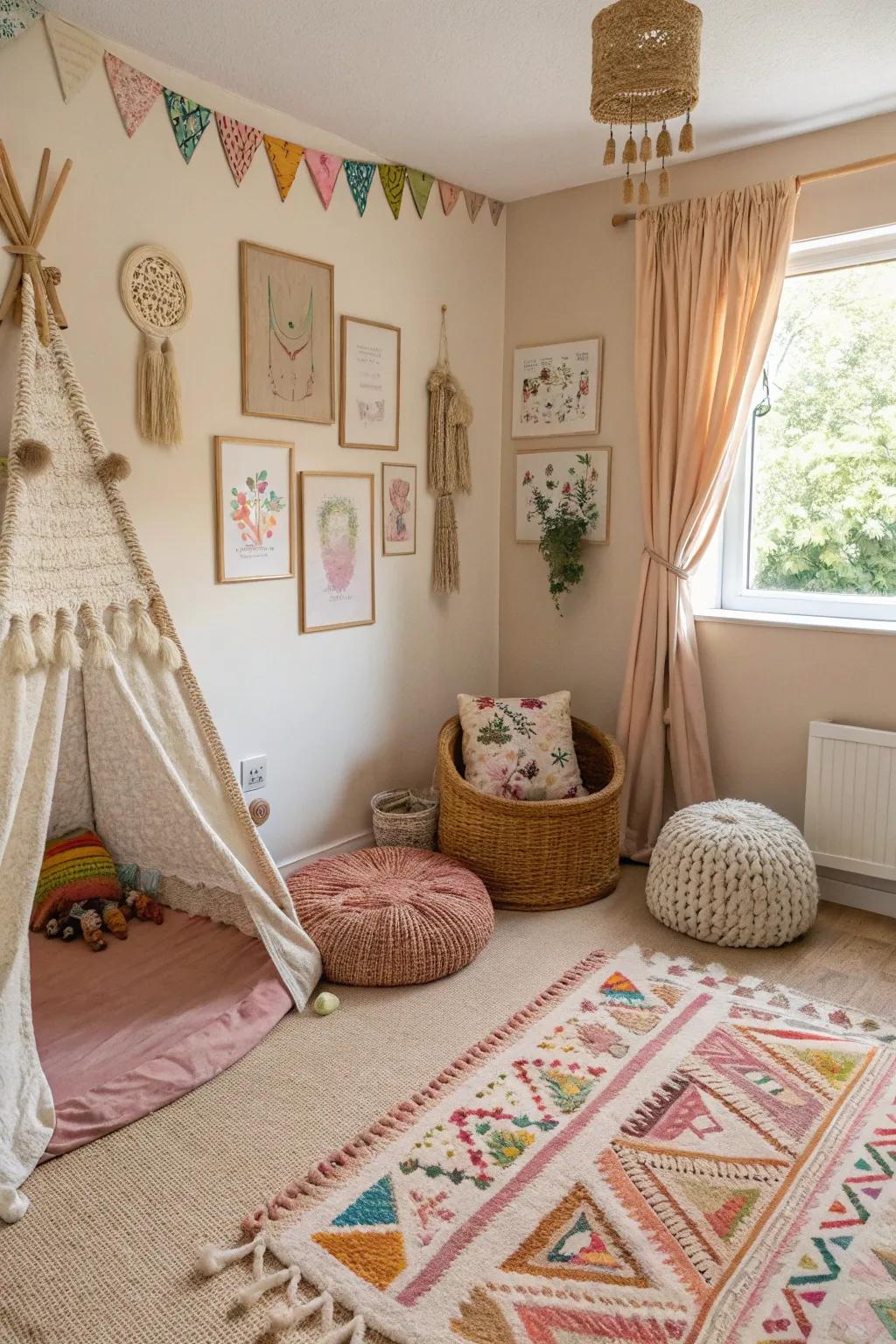 A free-spirited space that exudes individuality and comfort.