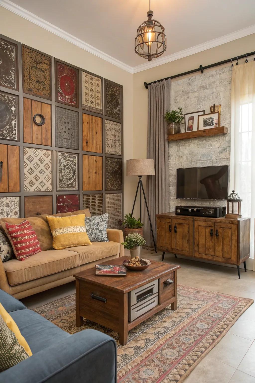 Mixed materials offer a unique and dynamic style.