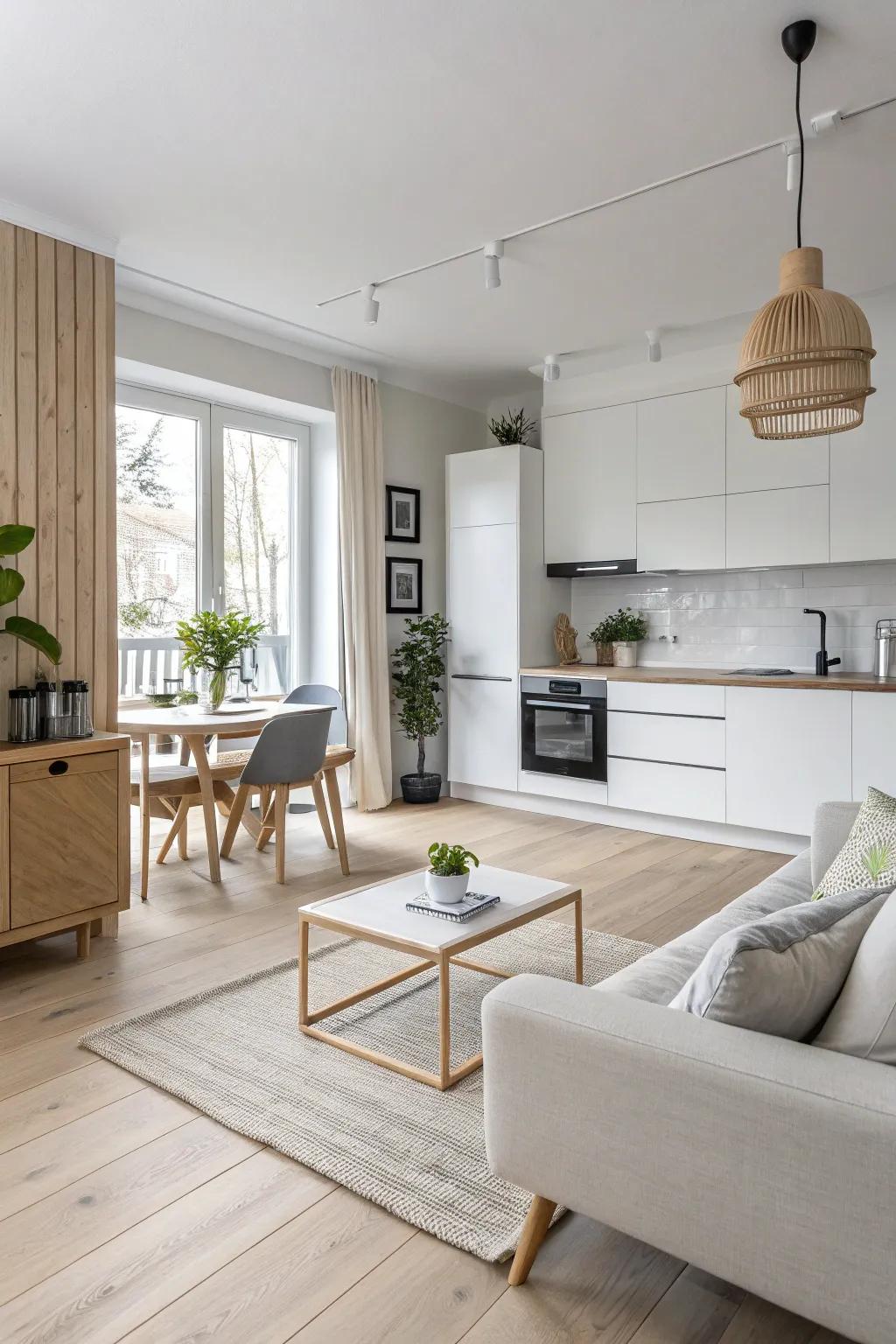 Scandinavian design delivers a tidy, cozy ambiance through functional simplicity.