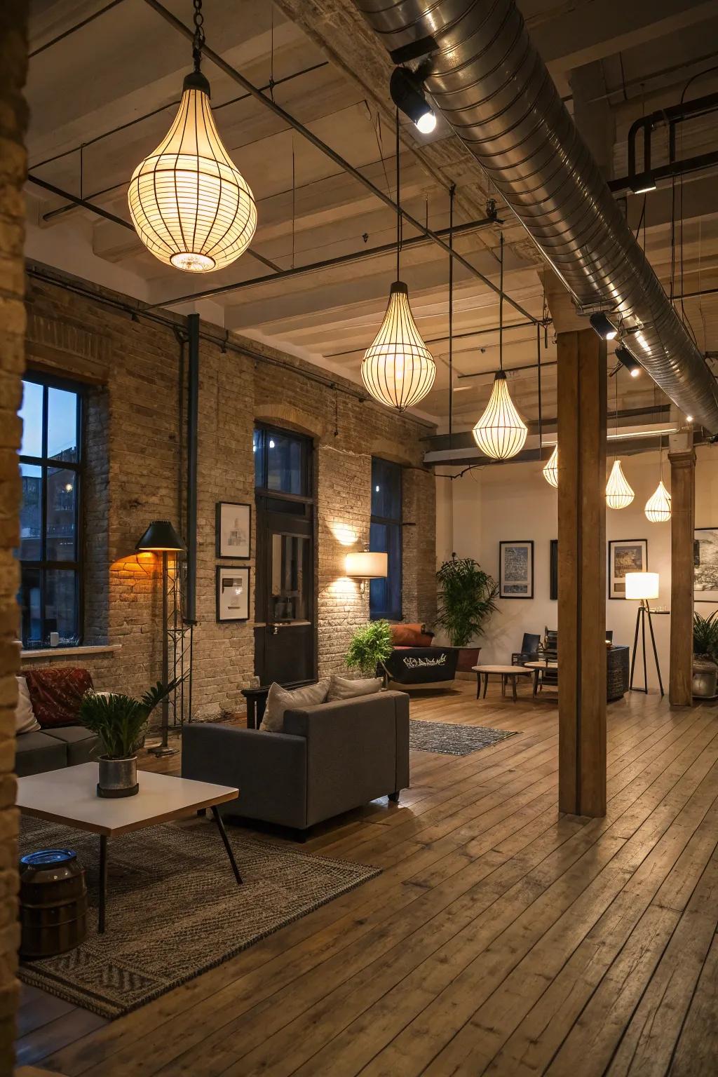 Lighting fixtures serving both functional and artistic purposes.