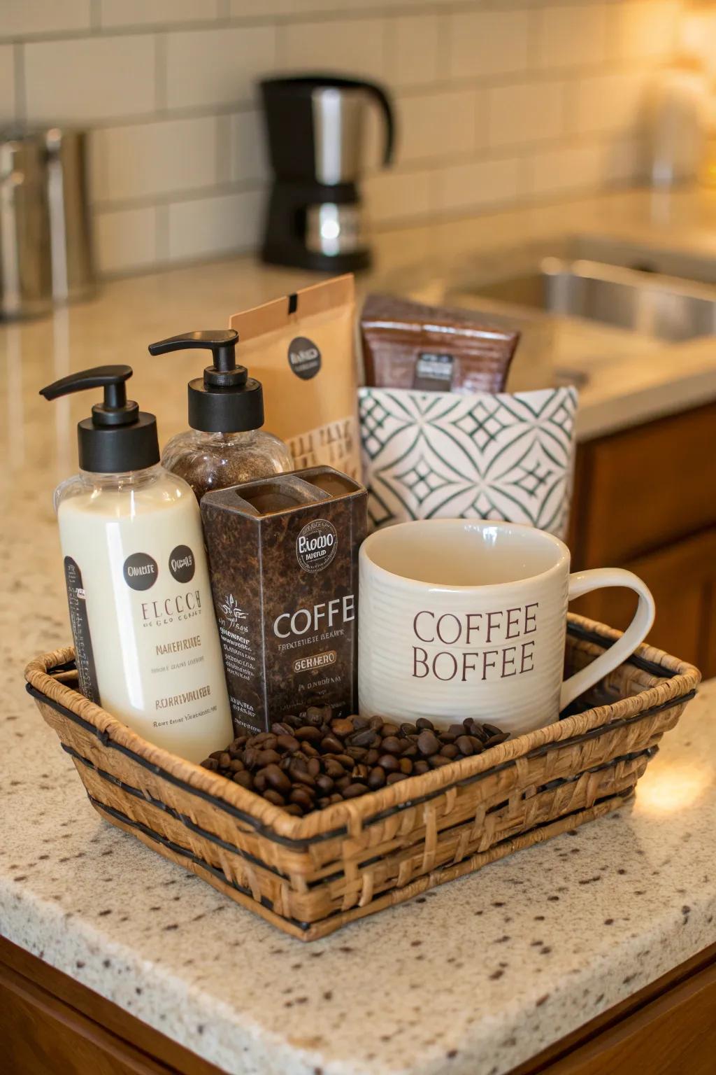 Coffee Time Basket: Energizing spa treats for coffee enthusiasts.