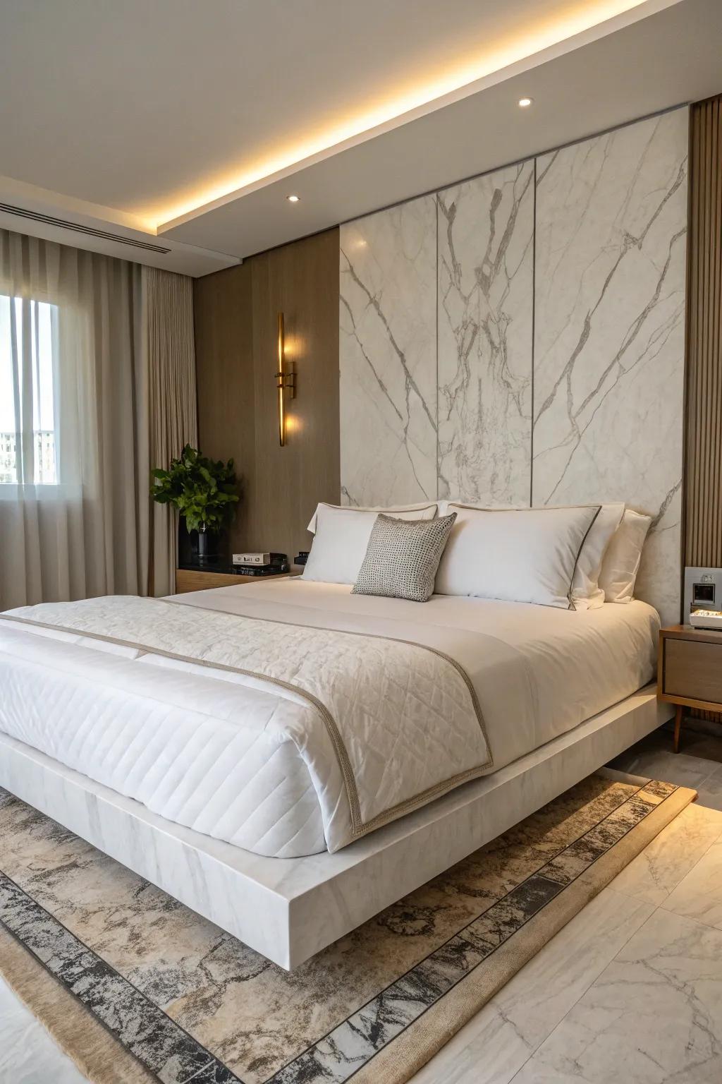 Stone details add a luxurious touch.