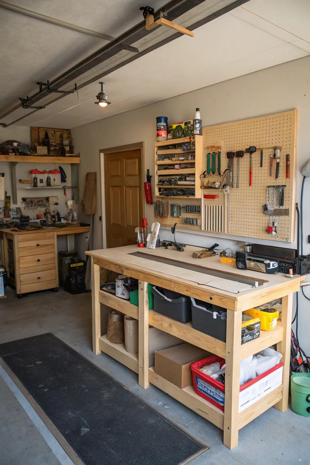 A crafting station sparks creativity and productivity.