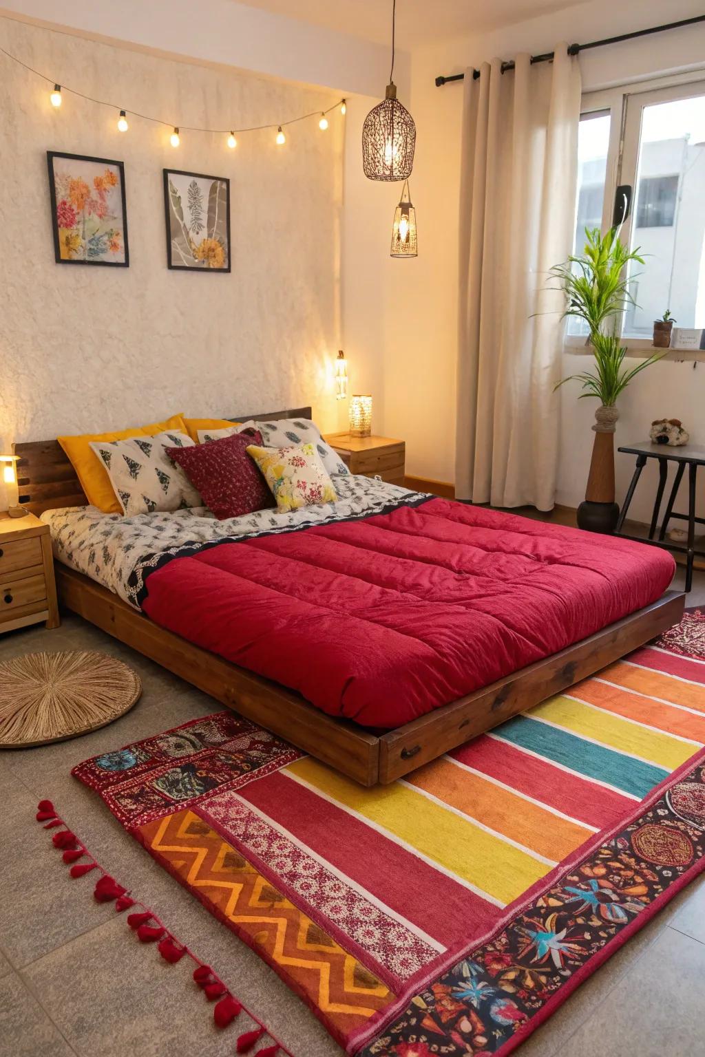 A touch of color contributes excitement.