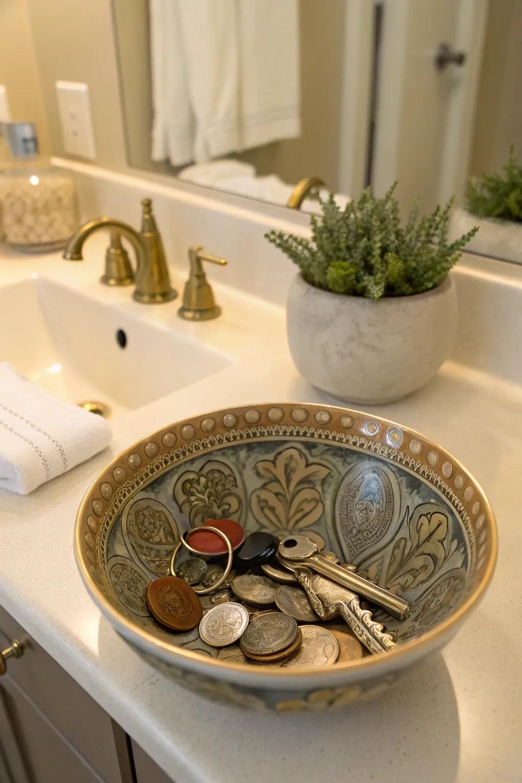 An ornamental receptacle merges function with panache.
