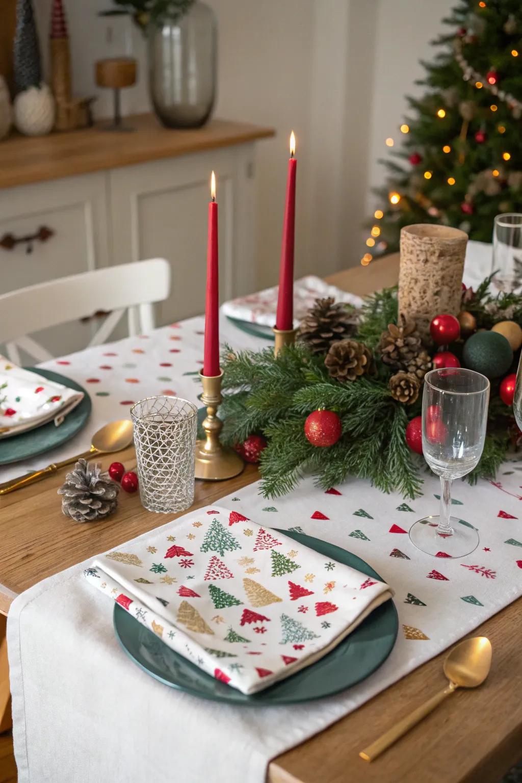A creative table setting with playful designs for added fun.
