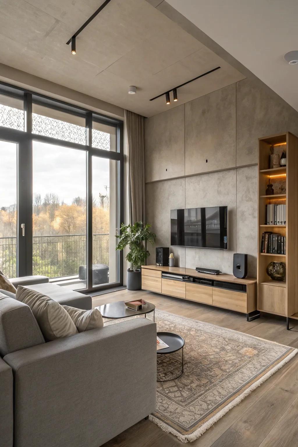 Modern technology integrates smoothly into the lounge design.