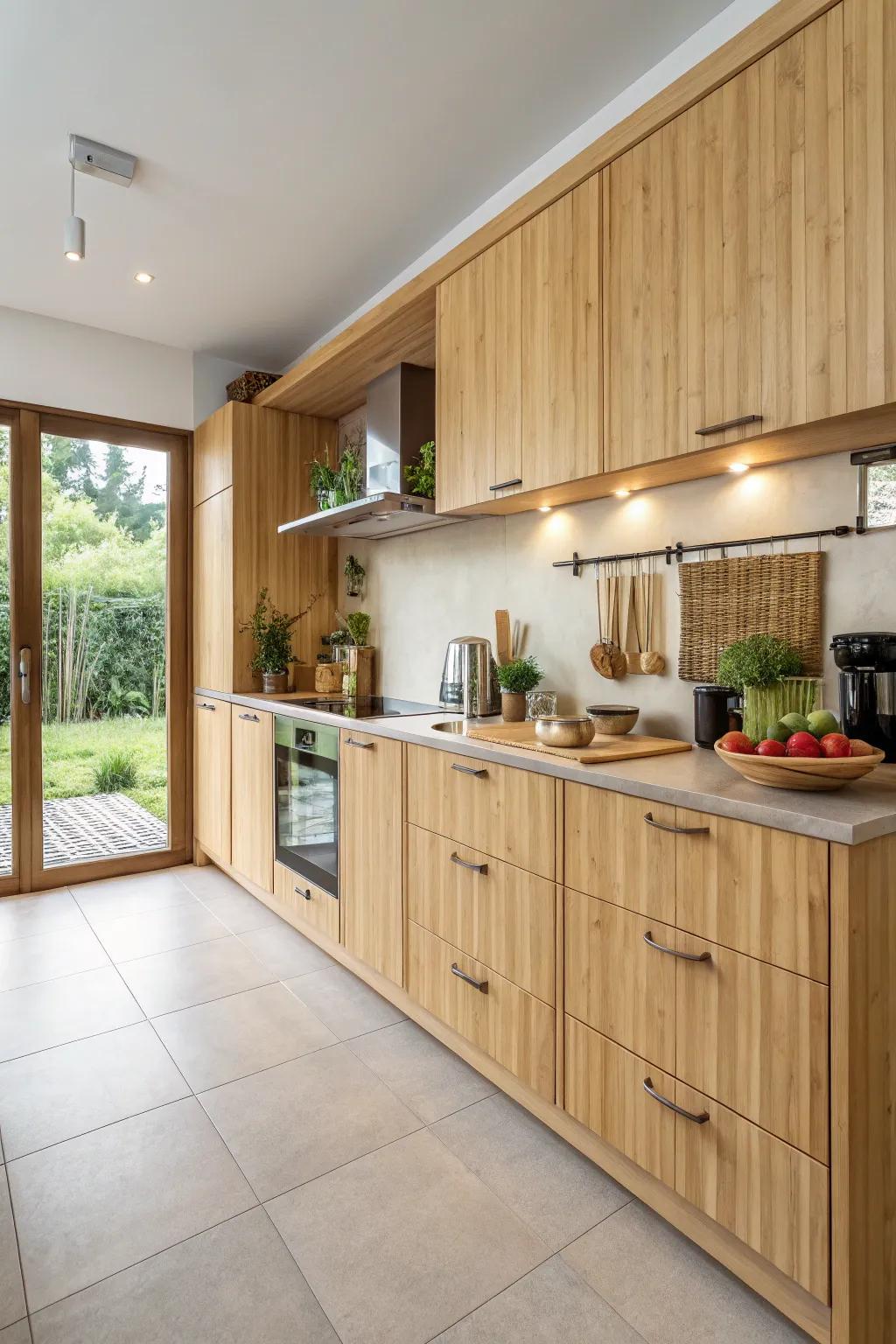 Green materials like bamboo offer sustainable style.