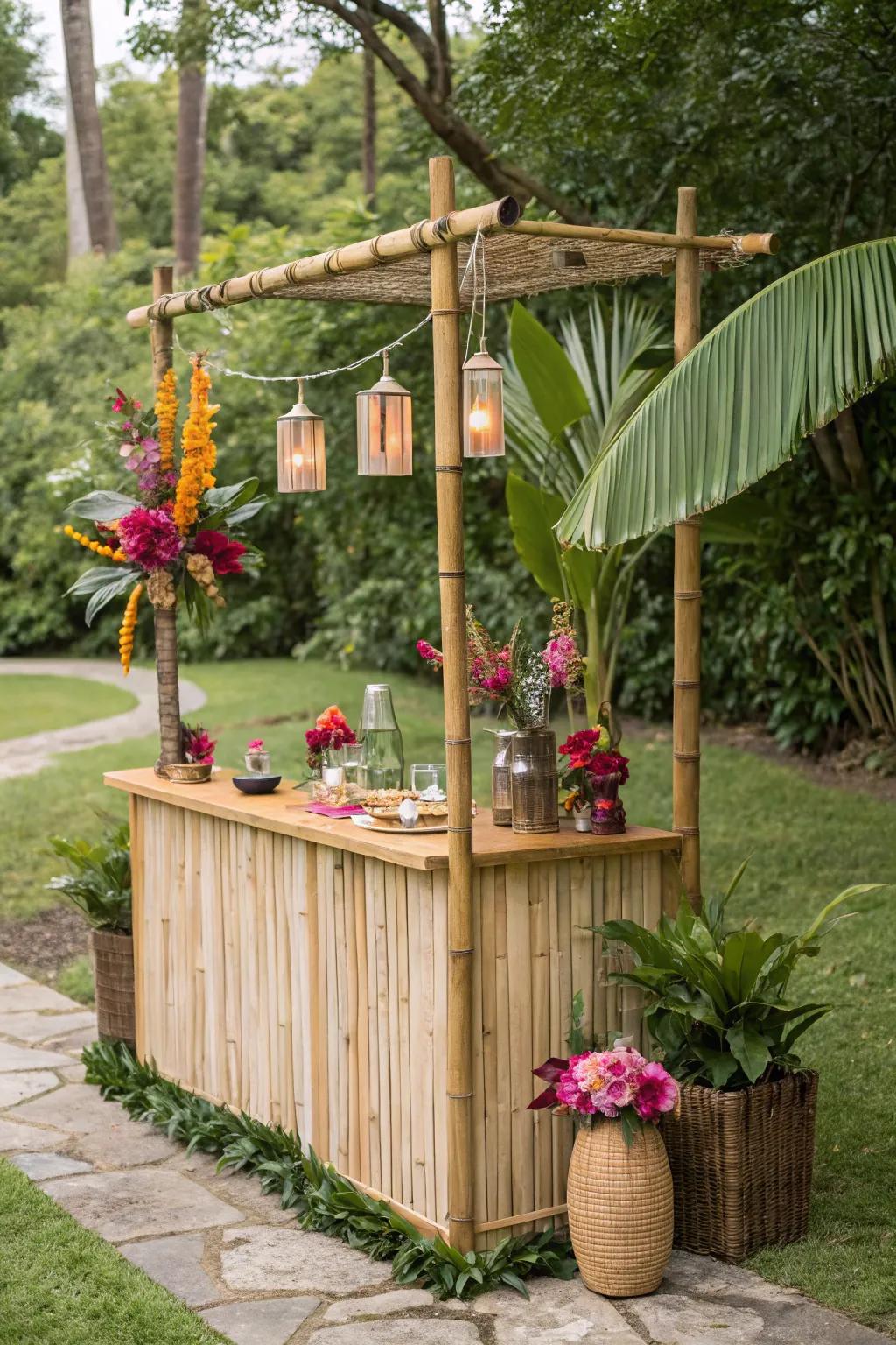 A mobile beach bar brings tropical vibes to any garden.
