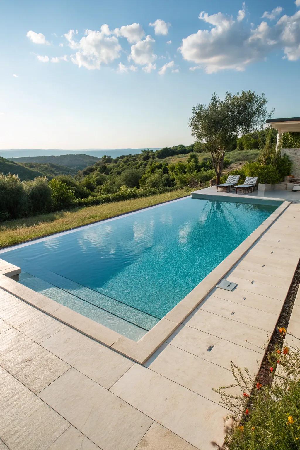A sunbathing platform harmonizes sunbathing with water repose.