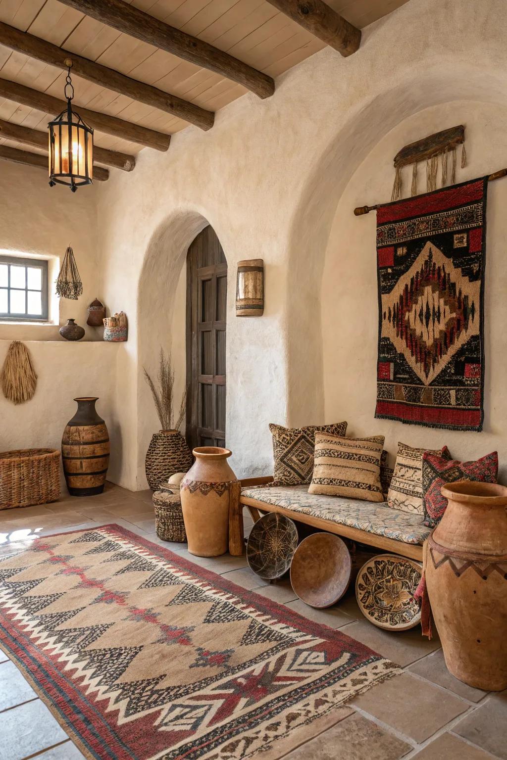 Stucco walls add unique texture and uniqueness.
