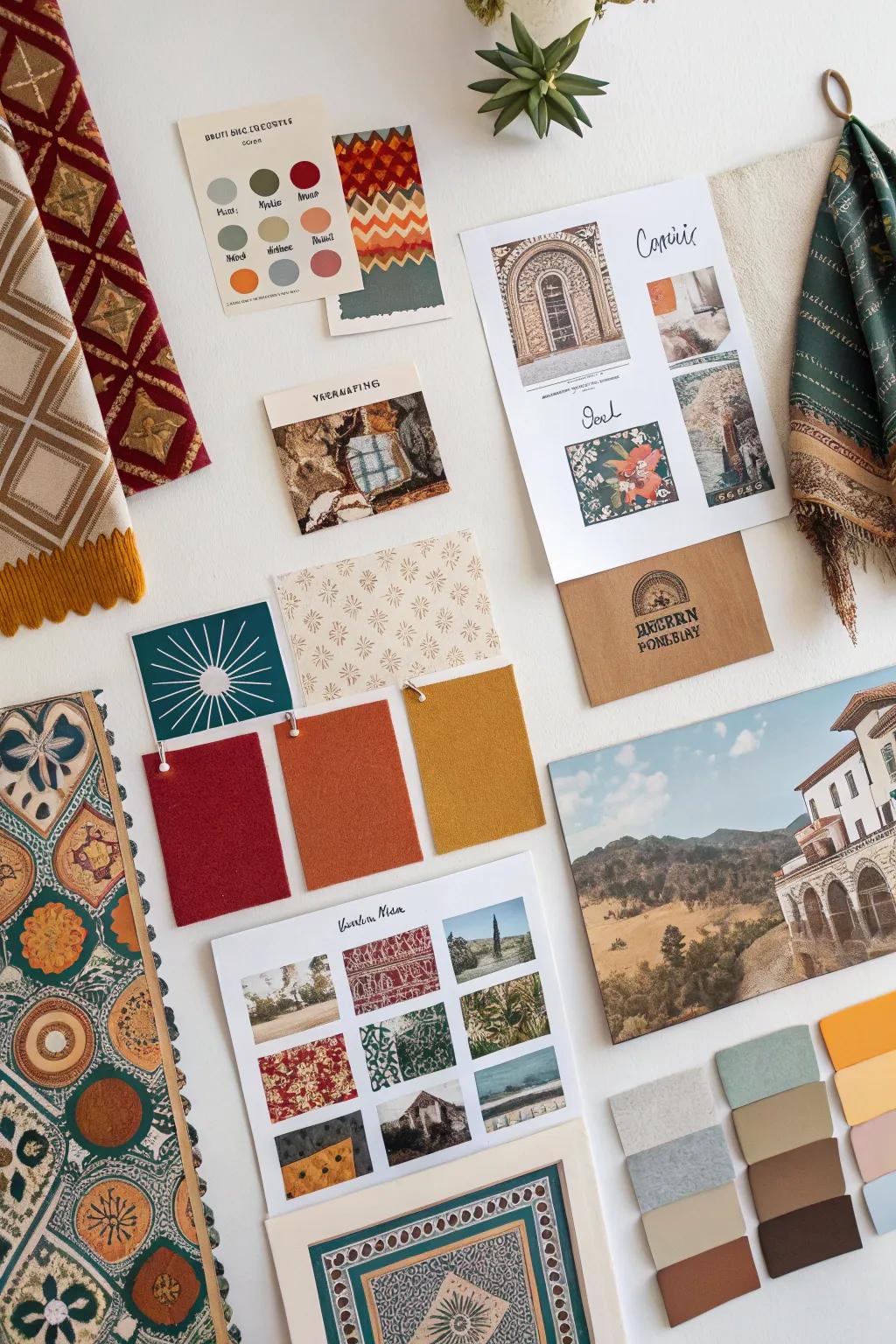 A mixed style mood board that mixes different styles and parts.