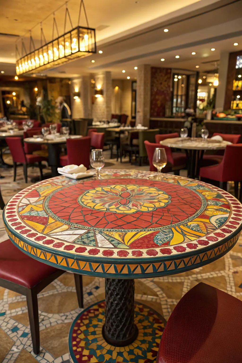 Daring mosaic schemes craft an impressive display in any given setting.