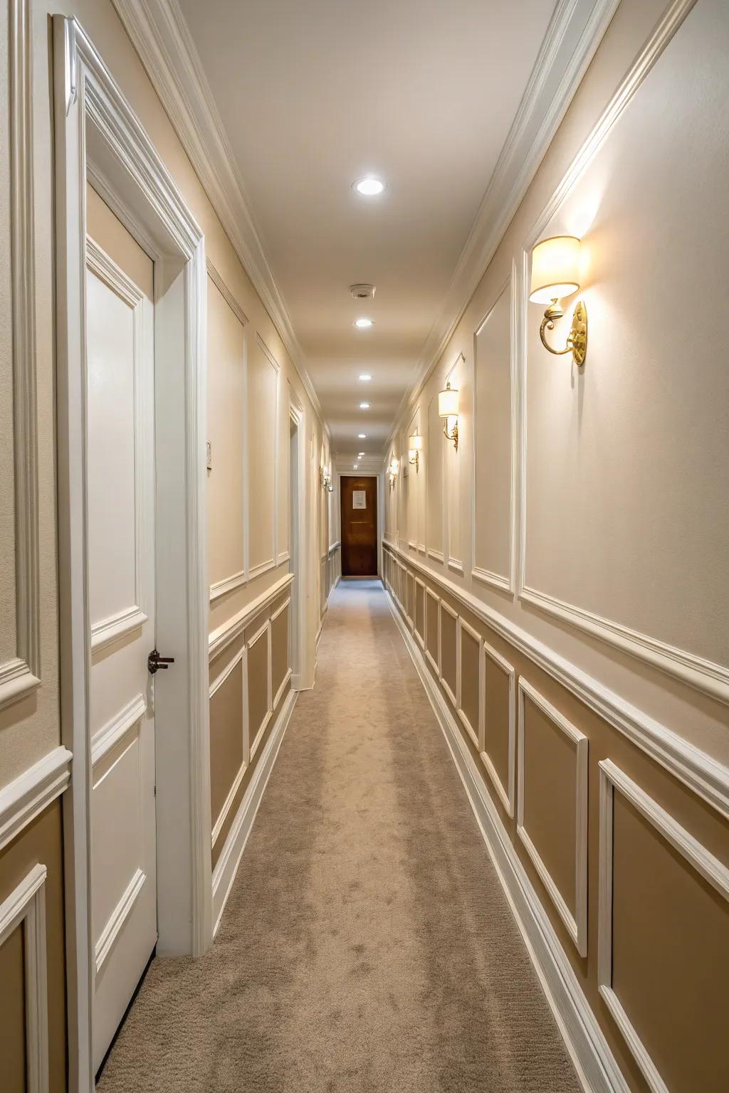 Persistent tone on dividers and trim makes a consistent, expansive look.