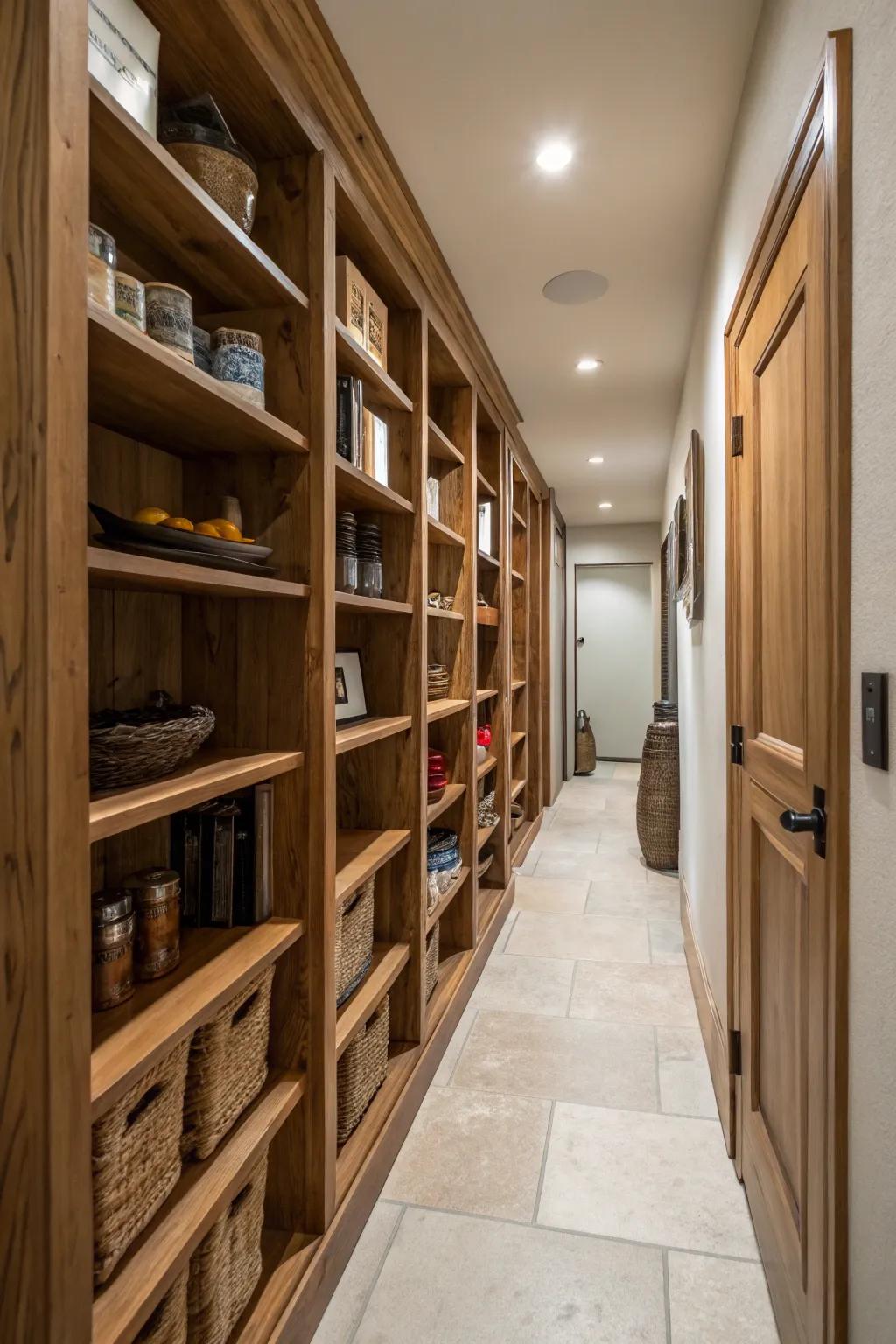 Smart storage solutions preserve order and tidiness within your hallway.