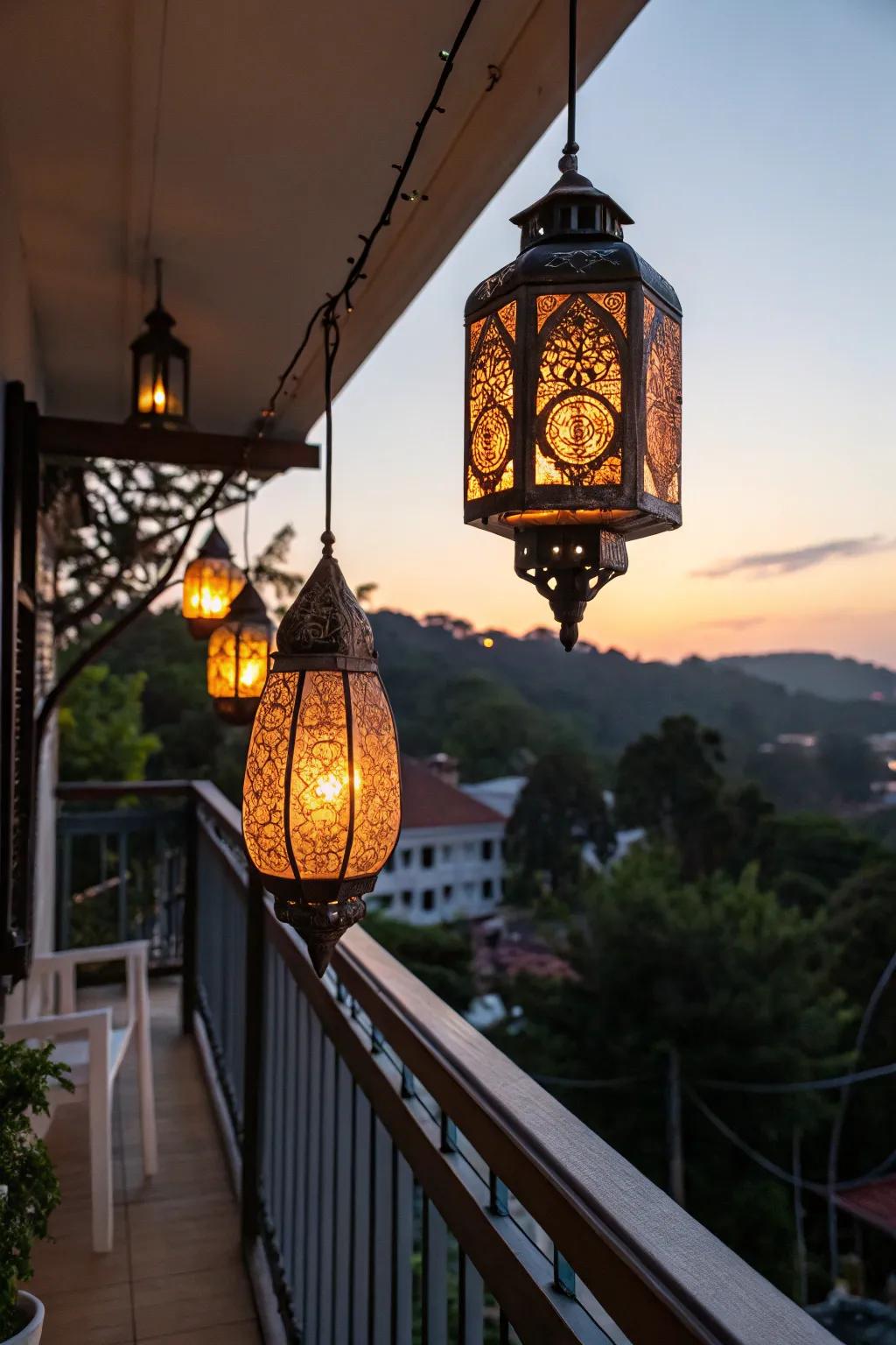 Illuminate spaces with the warm glow of ornamental lights.