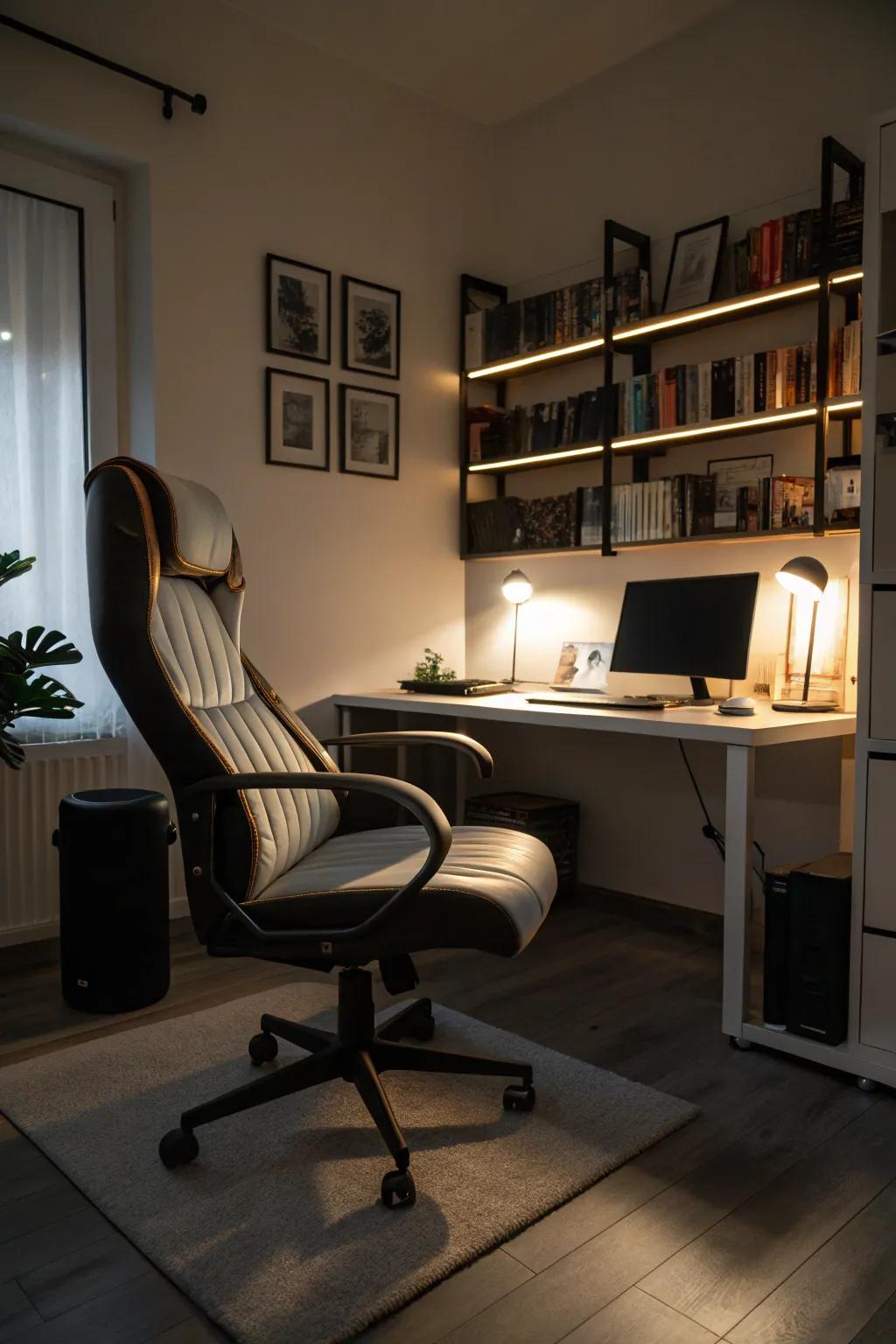 Seats with lights illuminate your workspace efficiently.
