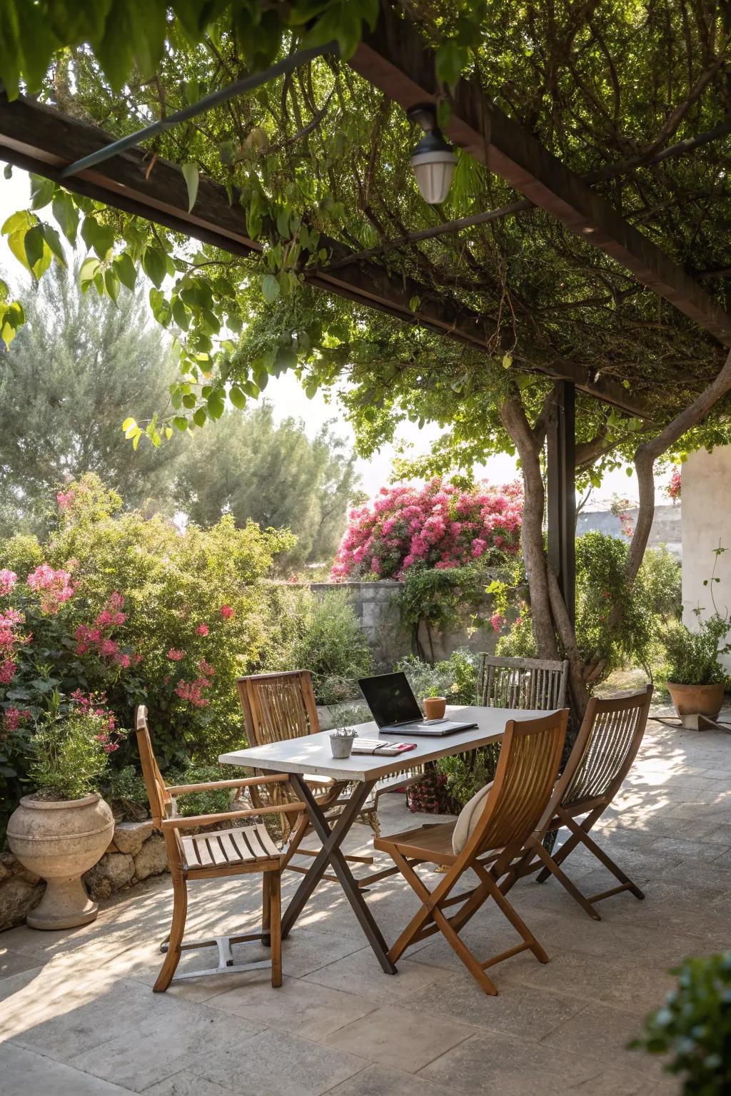 Outdoor workspace providing a refreshing change of scenery.