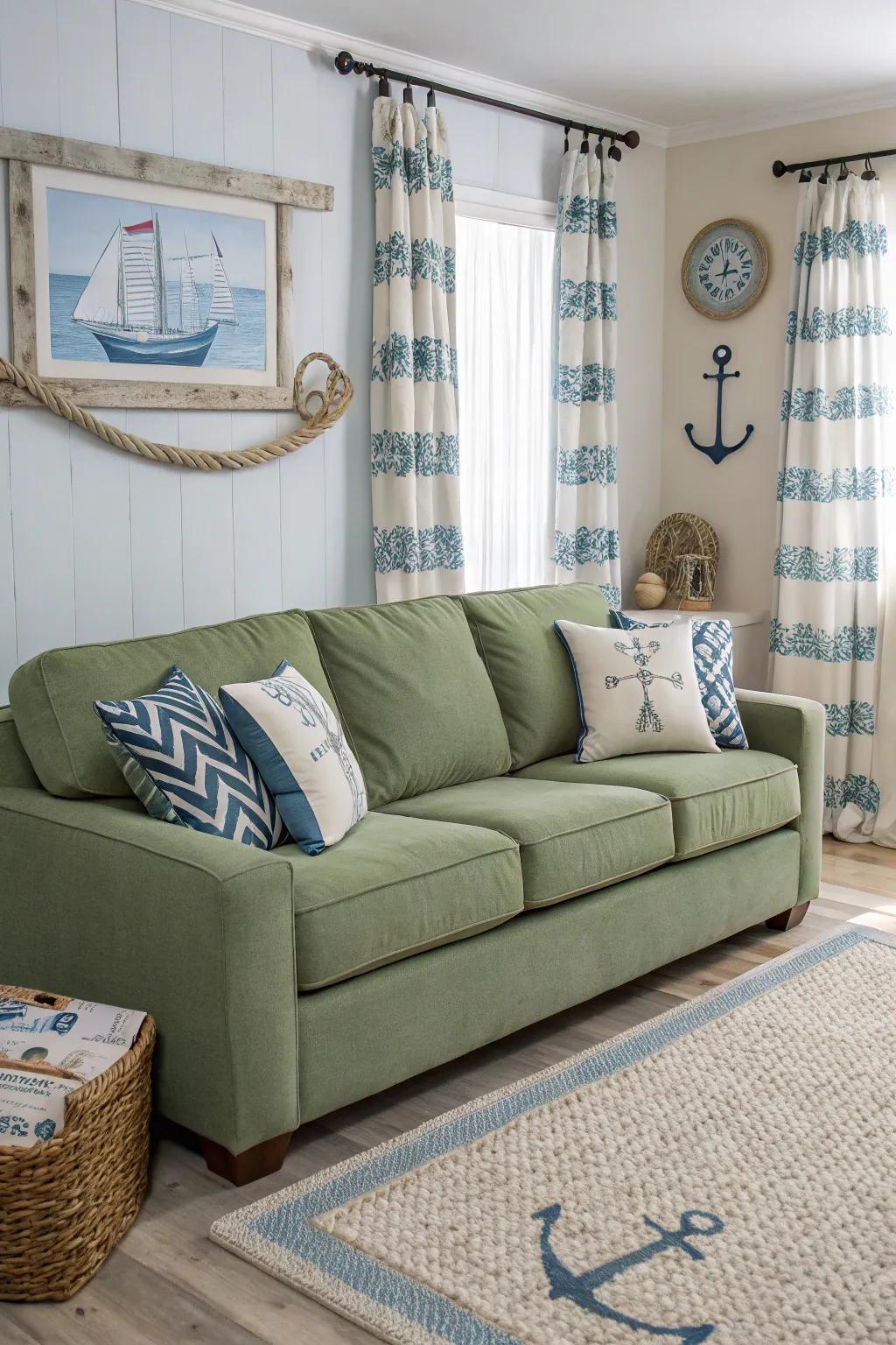 Seaside hues craft a relaxing, waterside feel in your area.