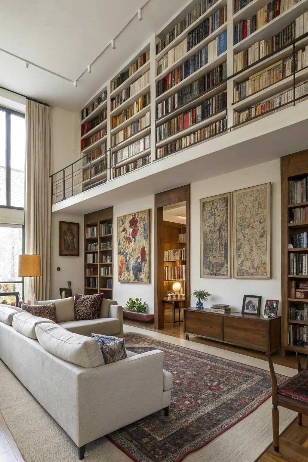Vertical elements introduce height and grace to the space.