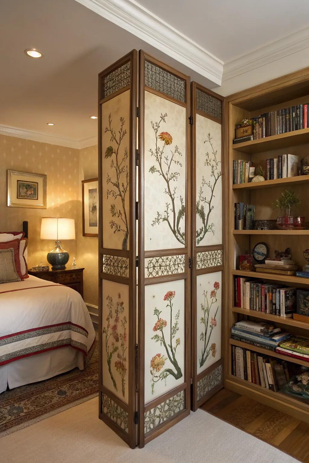 Combine style with function using a storage screen.