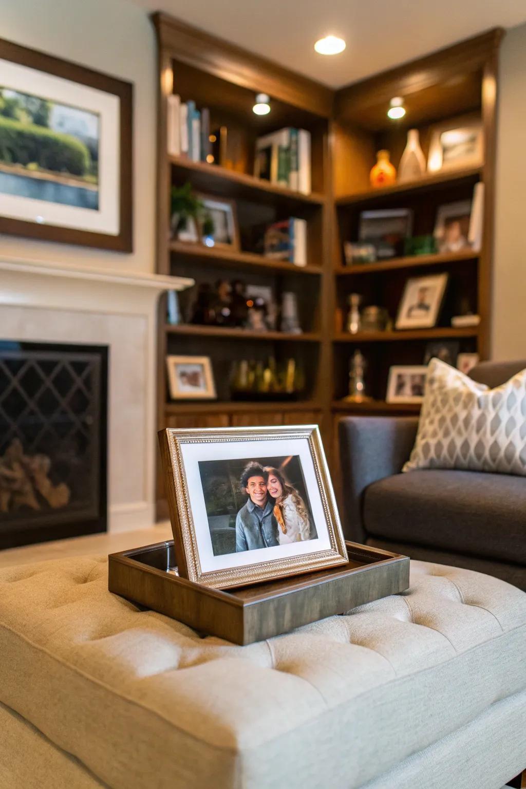 Personalize your tray with a treasured photo.